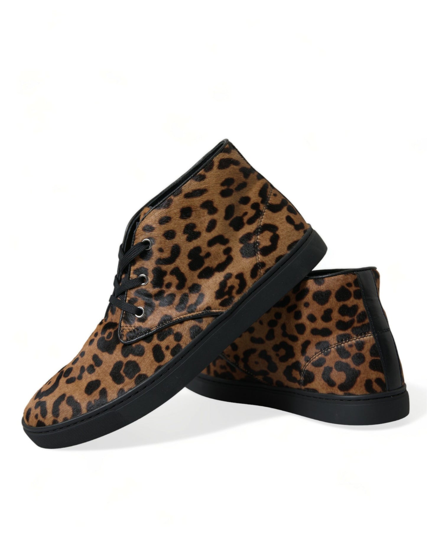 Dolce & Gabbana Elegant Leopardprint Mid-Top Sneakers