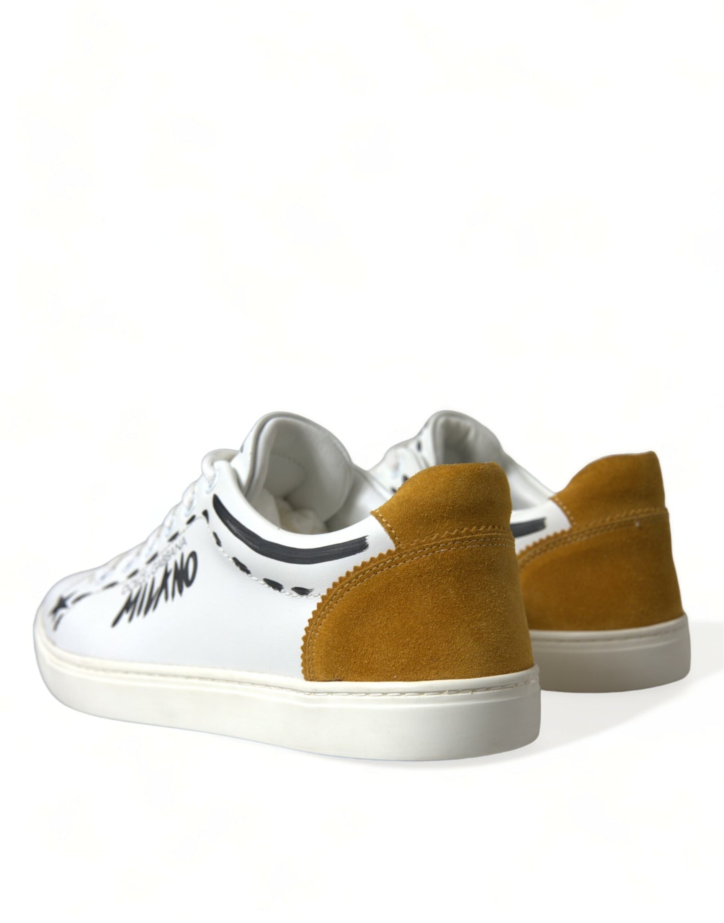 Dolce & Gabbana Sleeve Hvide Low Top Lædersneakers