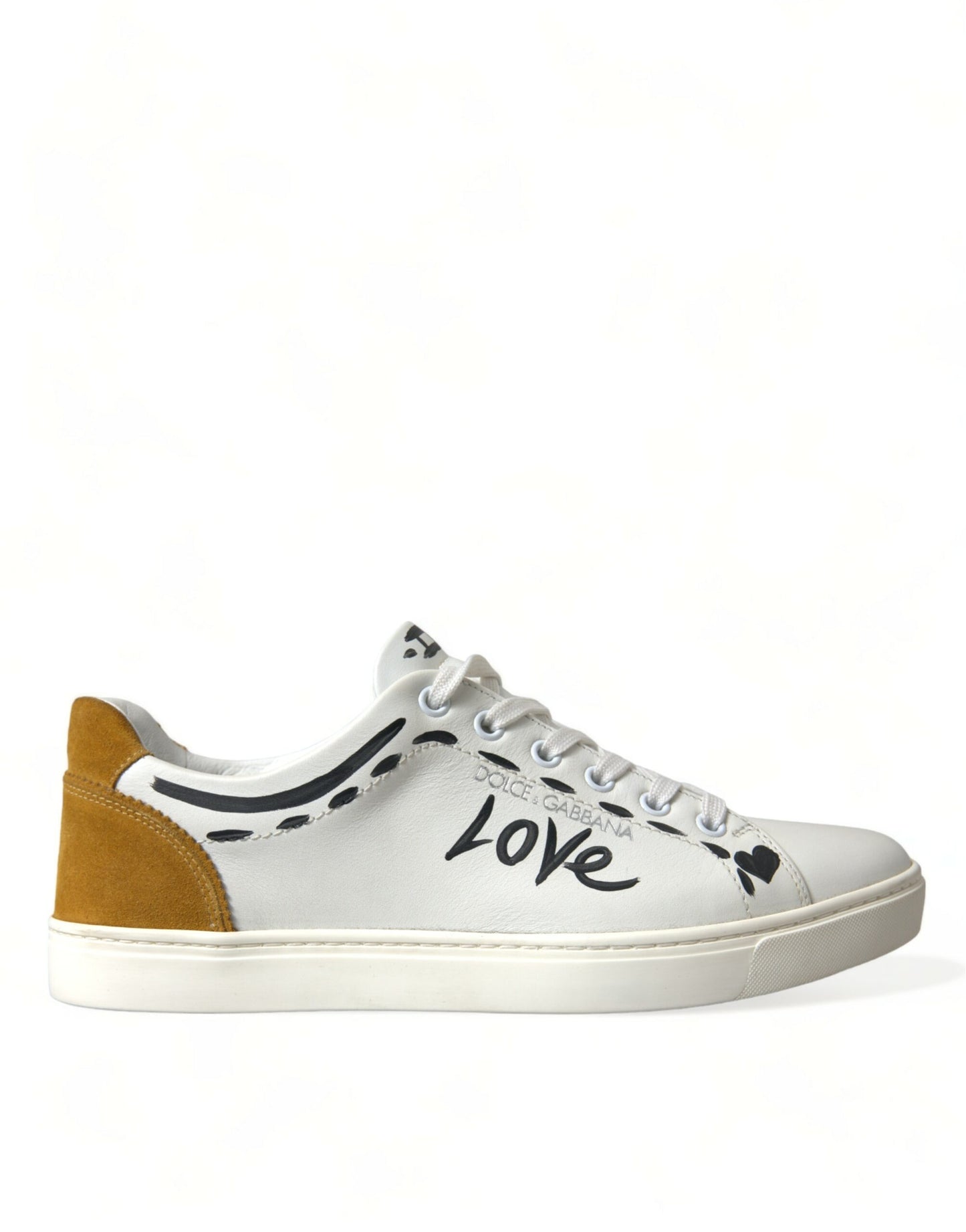 Dolce & Gabbana Sleeve Hvide Low Top Lædersneakers