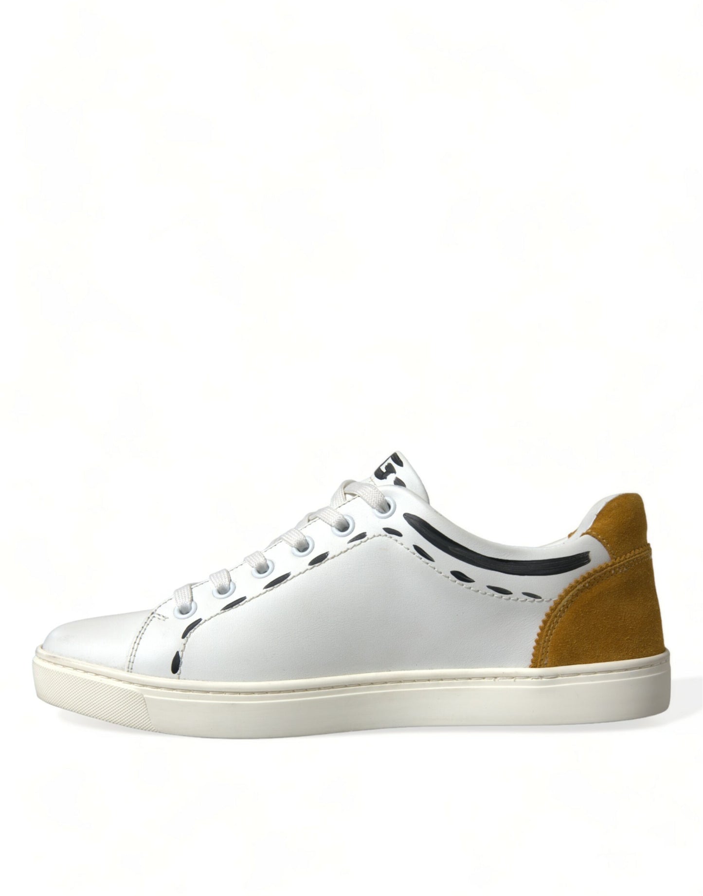 Dolce & Gabbana Sleeve Hvide Low Top Lædersneakers