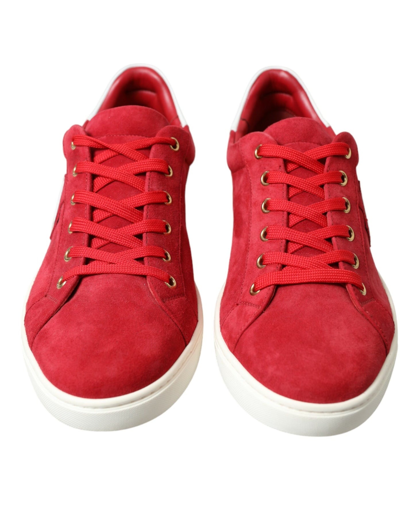 Dolce & Gabbana Elegante Røde & Hvide Lave Sneakers