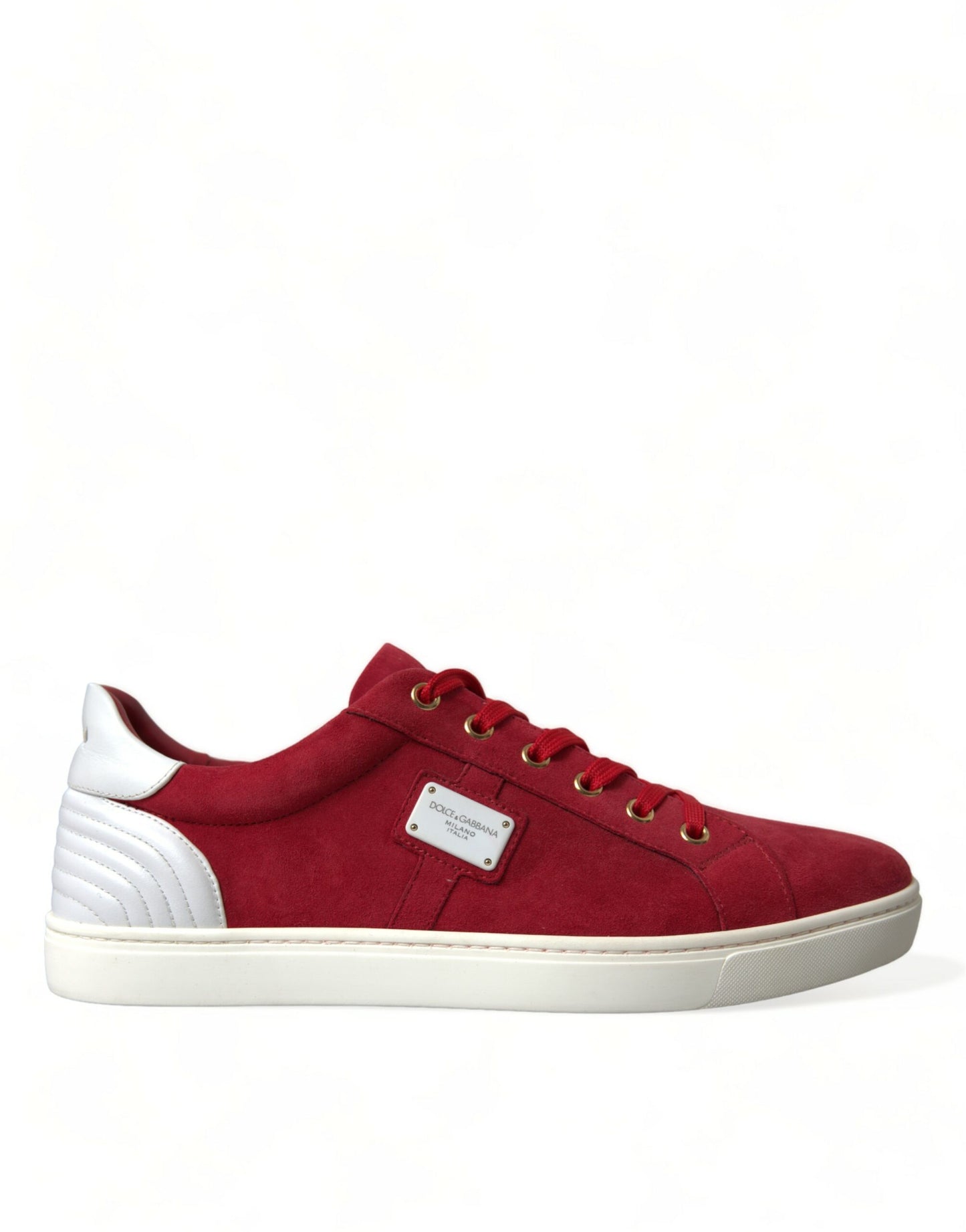 Dolce & Gabbana Elegante Røde & Hvide Lave Sneakers