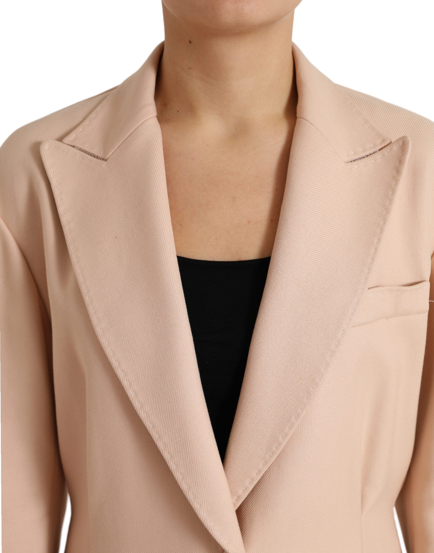 Dolce & Gabbana Elegant Beige Enkeltradet Trenchcoat
