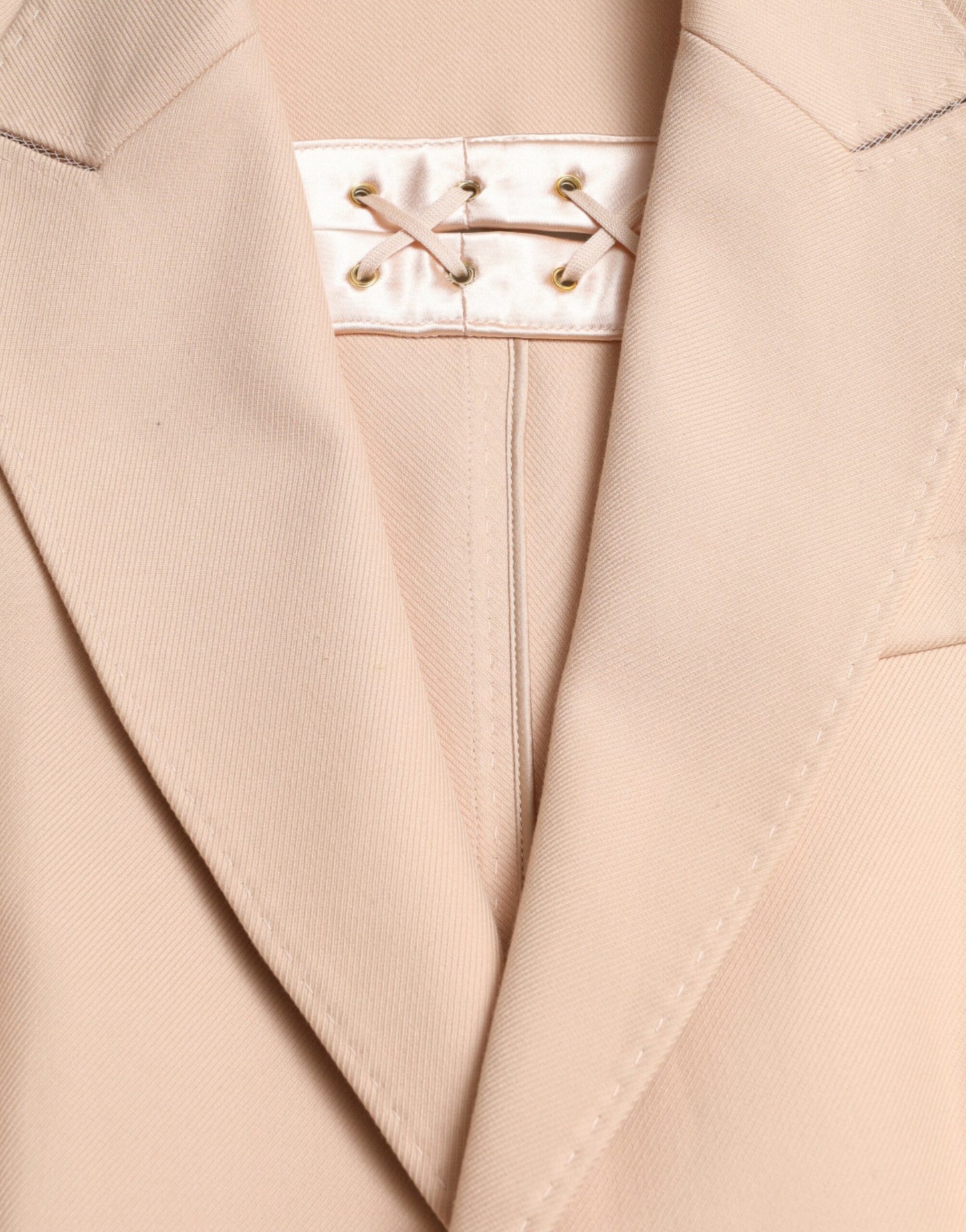 Dolce & Gabbana Elegant Beige Enkeltradet Trenchcoat