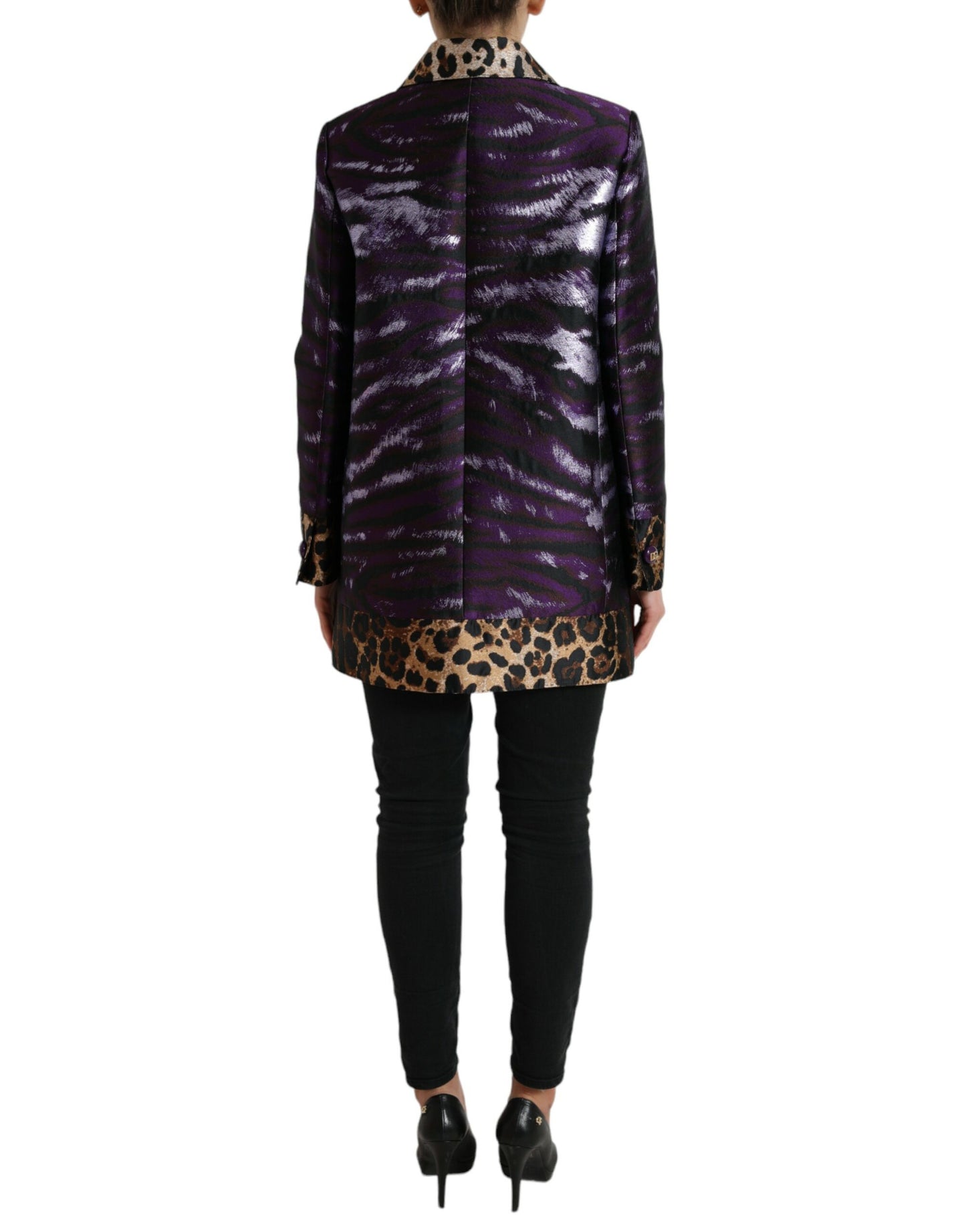 Dolce & Gabbana Udsøgt Jacquard Trenchcoat Med Tigermotiv