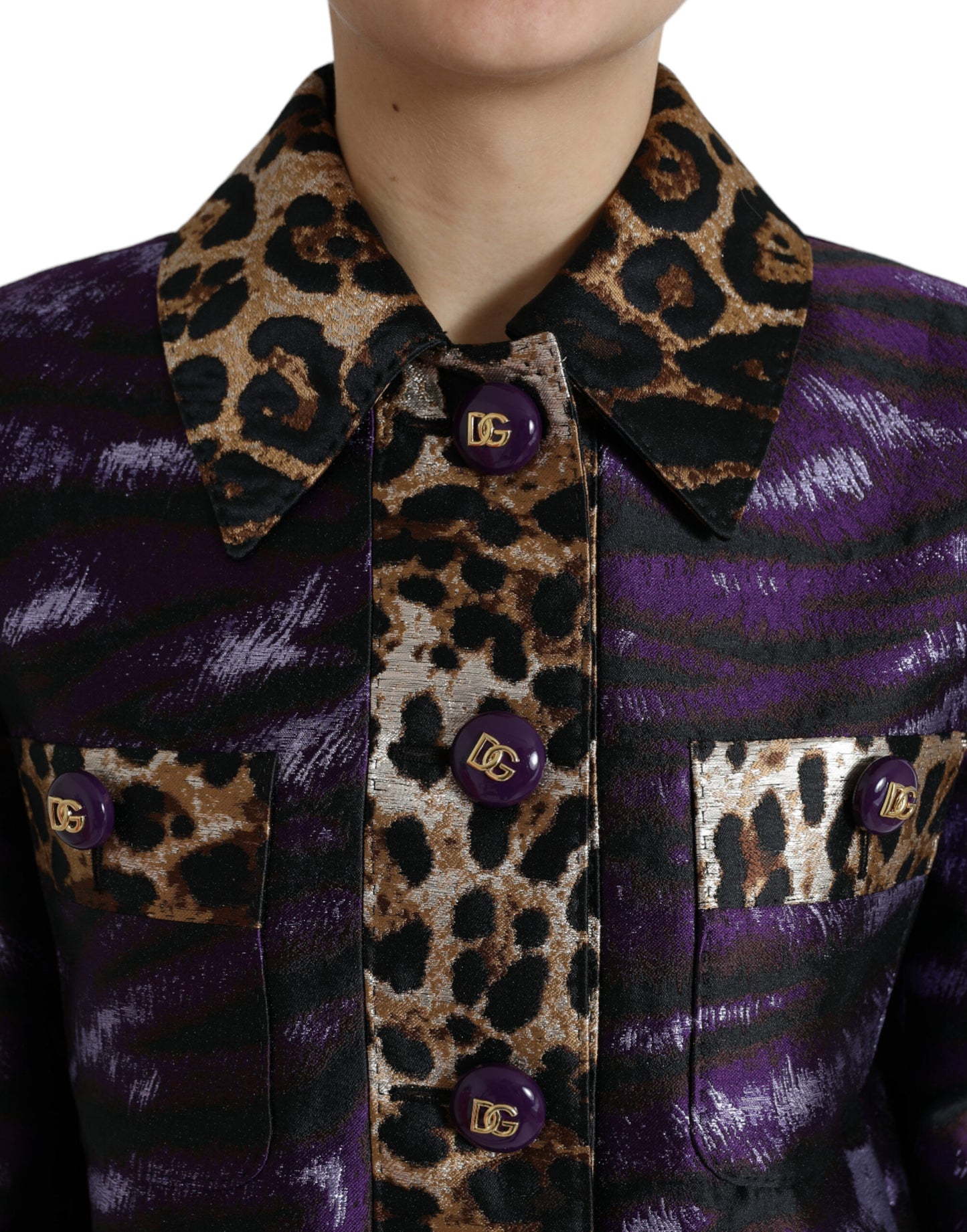 Dolce & Gabbana Udsøgt Jacquard Trenchcoat Med Tigermotiv