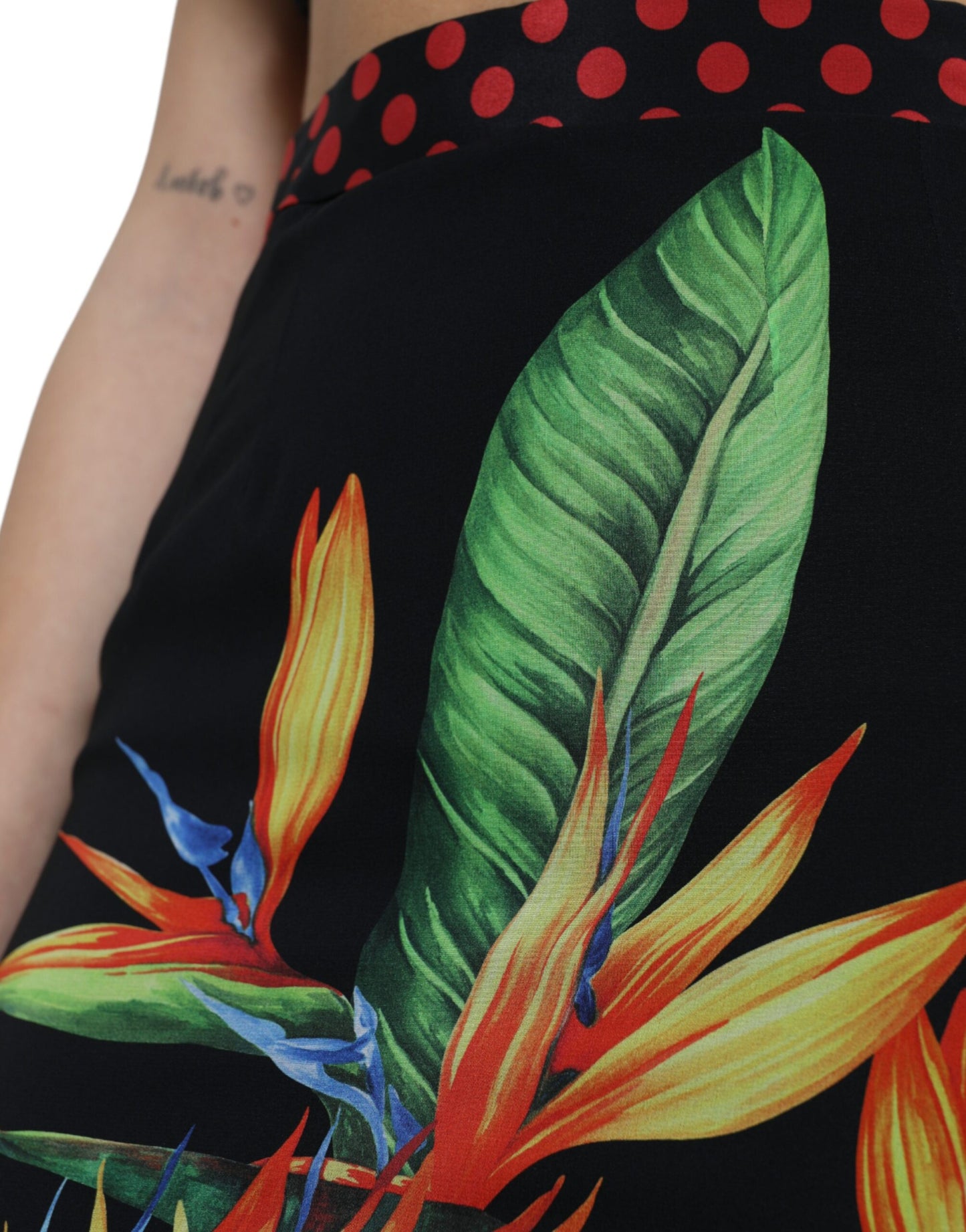 Dolce & Gabbana Blomsterprintet Højtaljet Silke Midi Nederdel