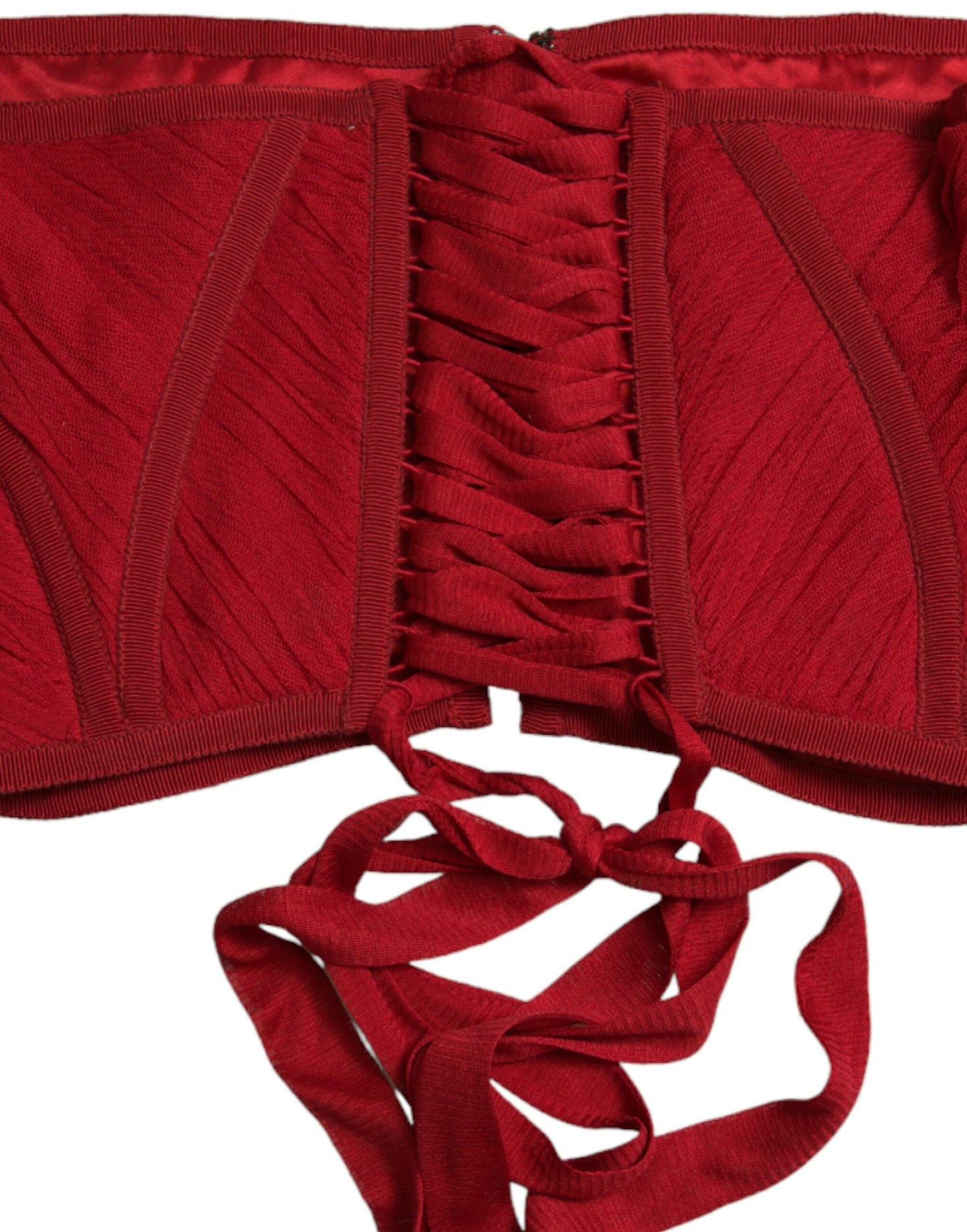 Dolce & Gabbana Silke Korset Bælte i Fiery Red
