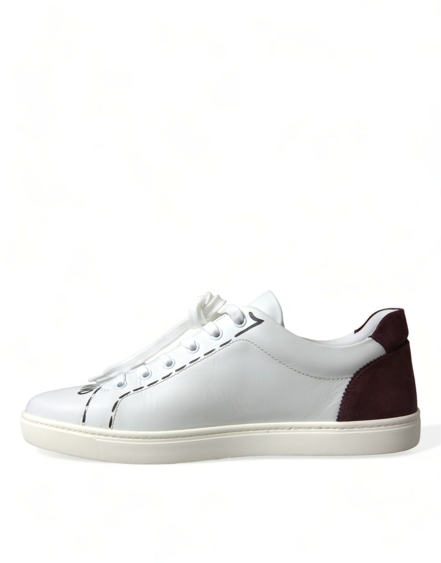 Dolce & Gabbana Eksklusive Hvide Bordeaux Lave Sneakers