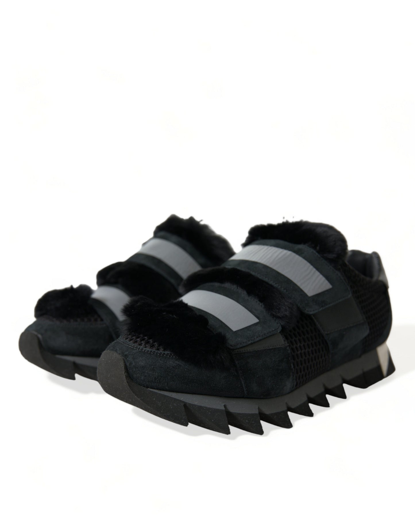 Dolce & Gabbana Elegante Pelsudsmykkede Ruskindssneakers