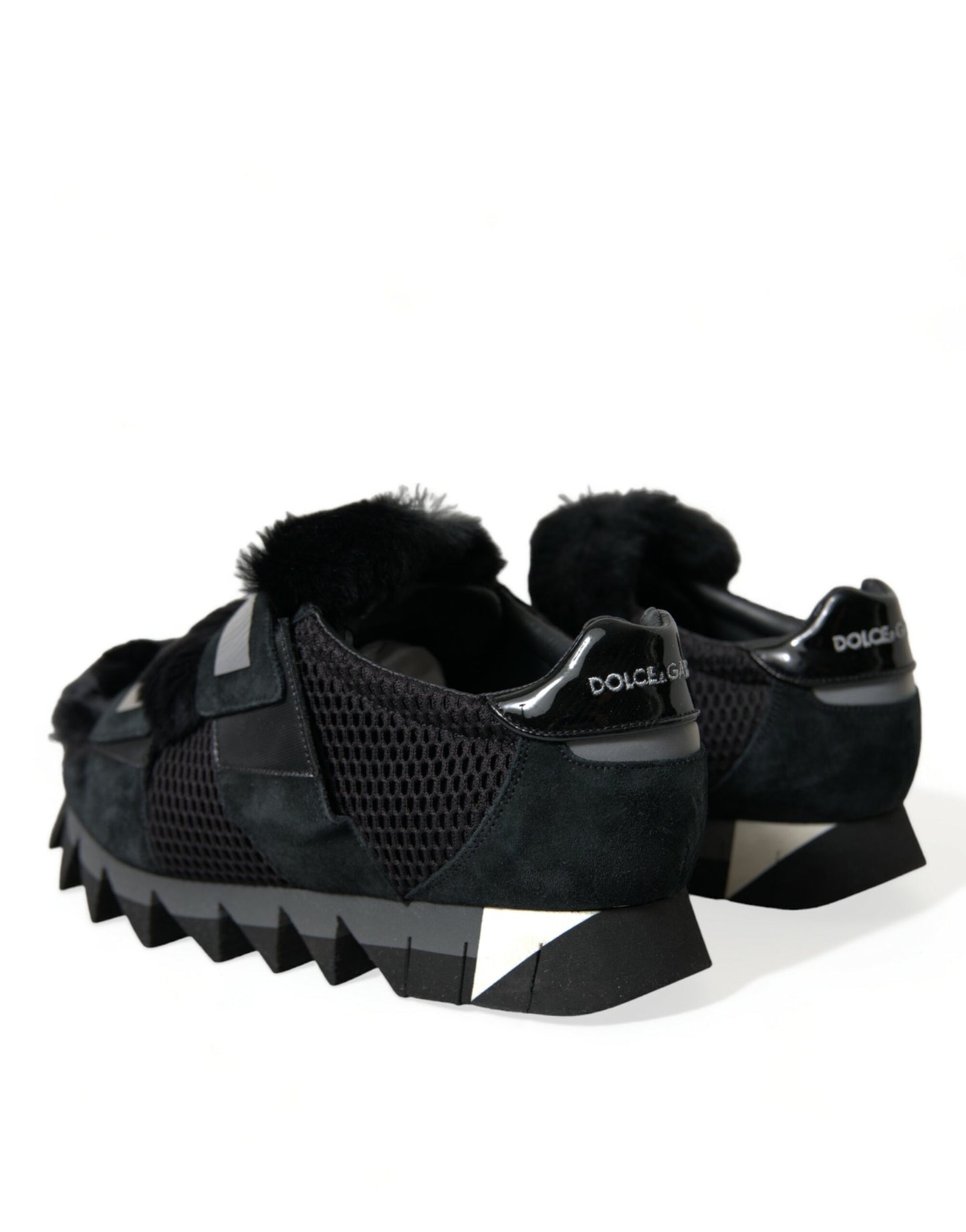 Dolce & Gabbana Elegante Pelsudsmykkede Ruskindssneakers