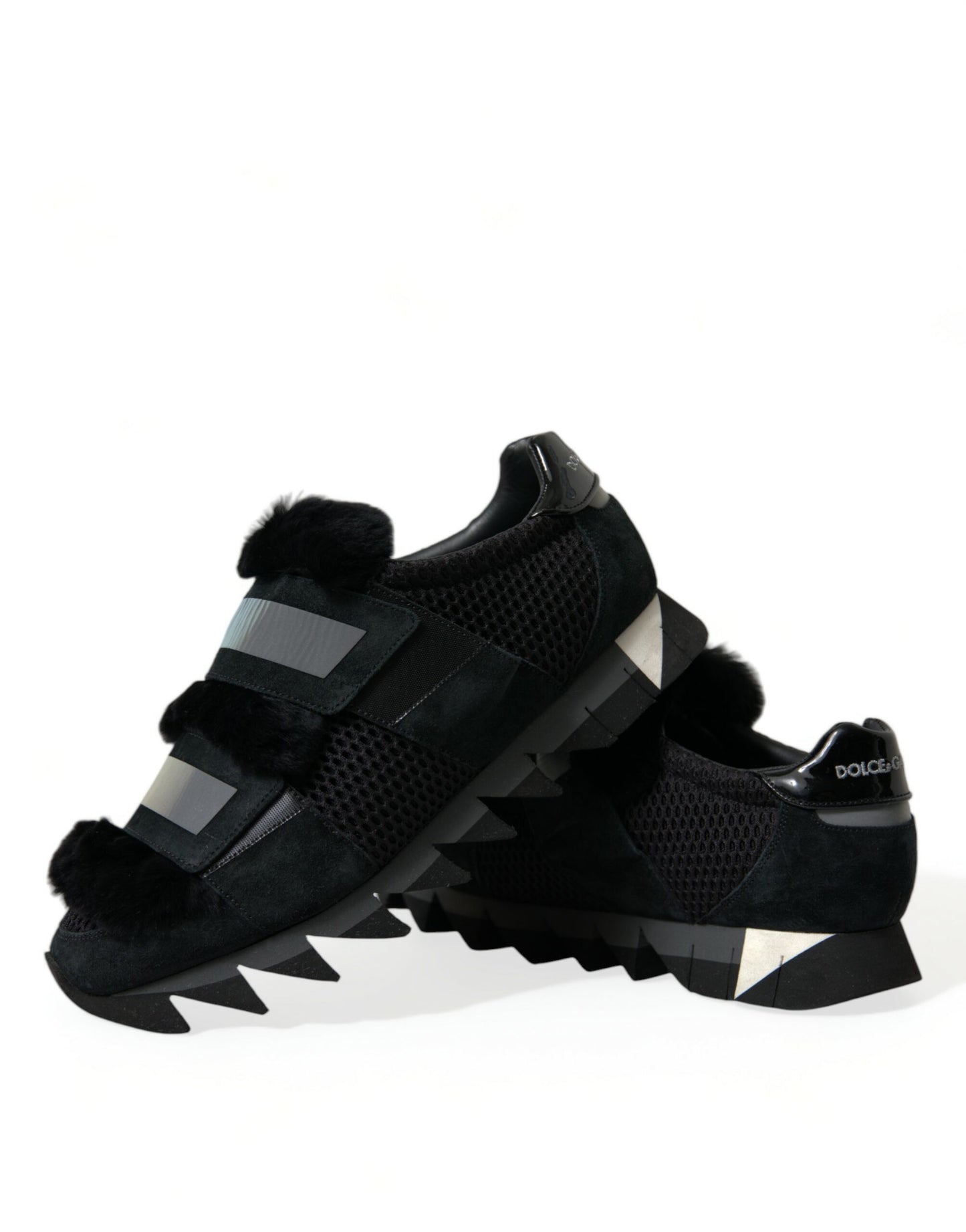 Dolce & Gabbana Elegante Pelsudsmykkede Ruskindssneakers