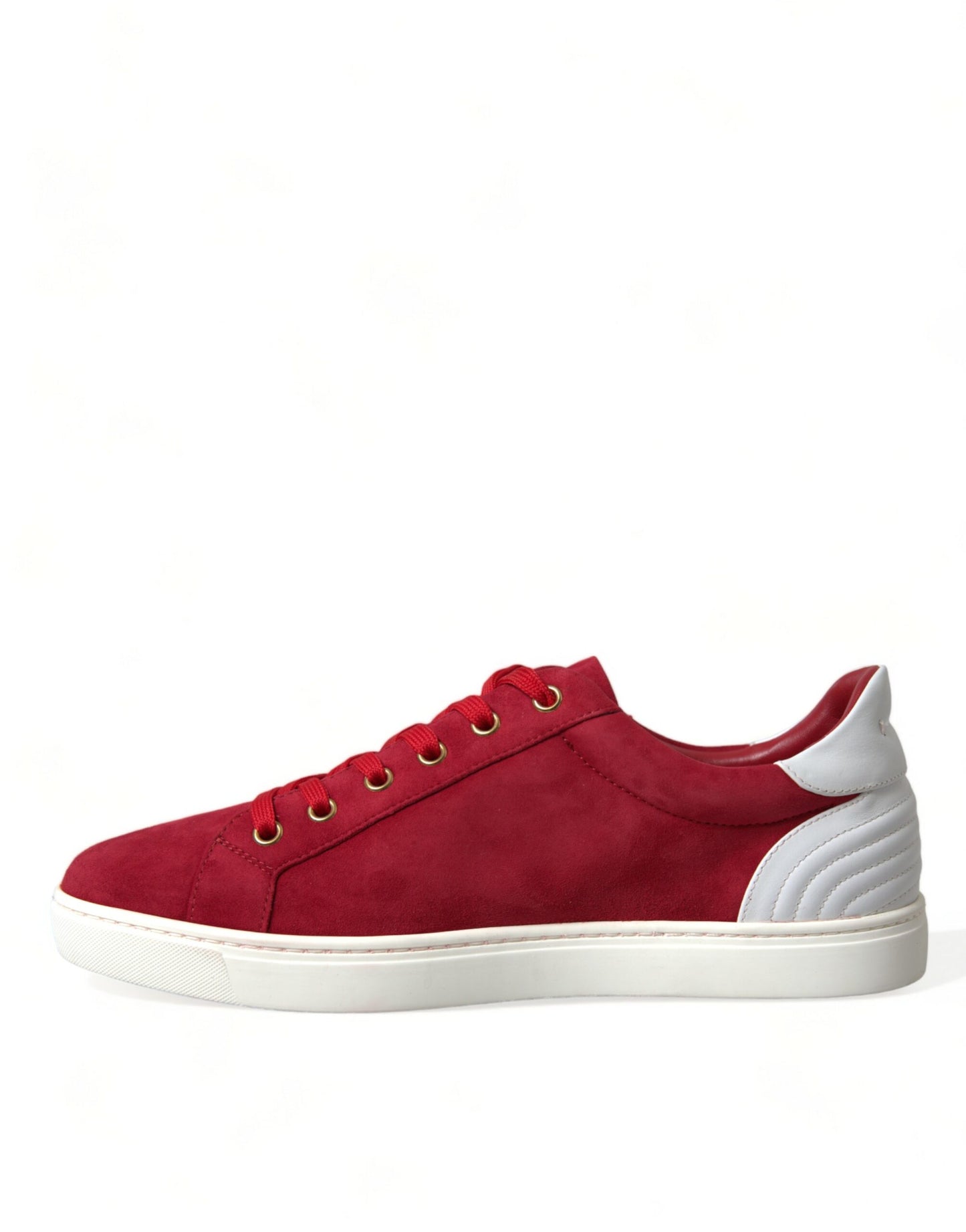 Dolce & Gabbana Elegante Røde & Hvide Lædersneakers
