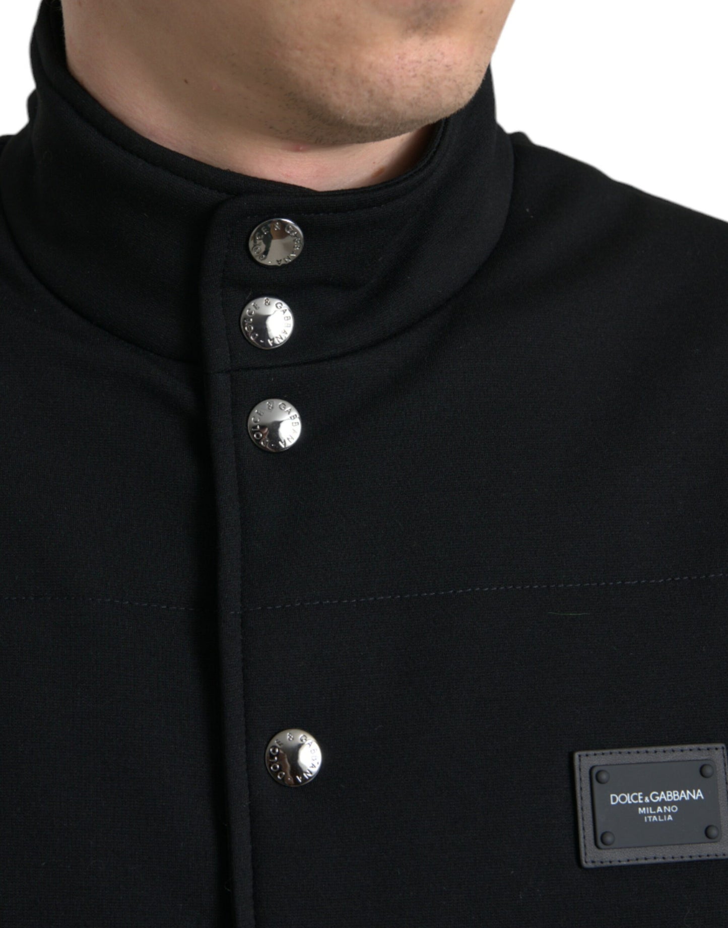 Dolce & Gabbana Elegant Sort Ærmeløs Vestjakke