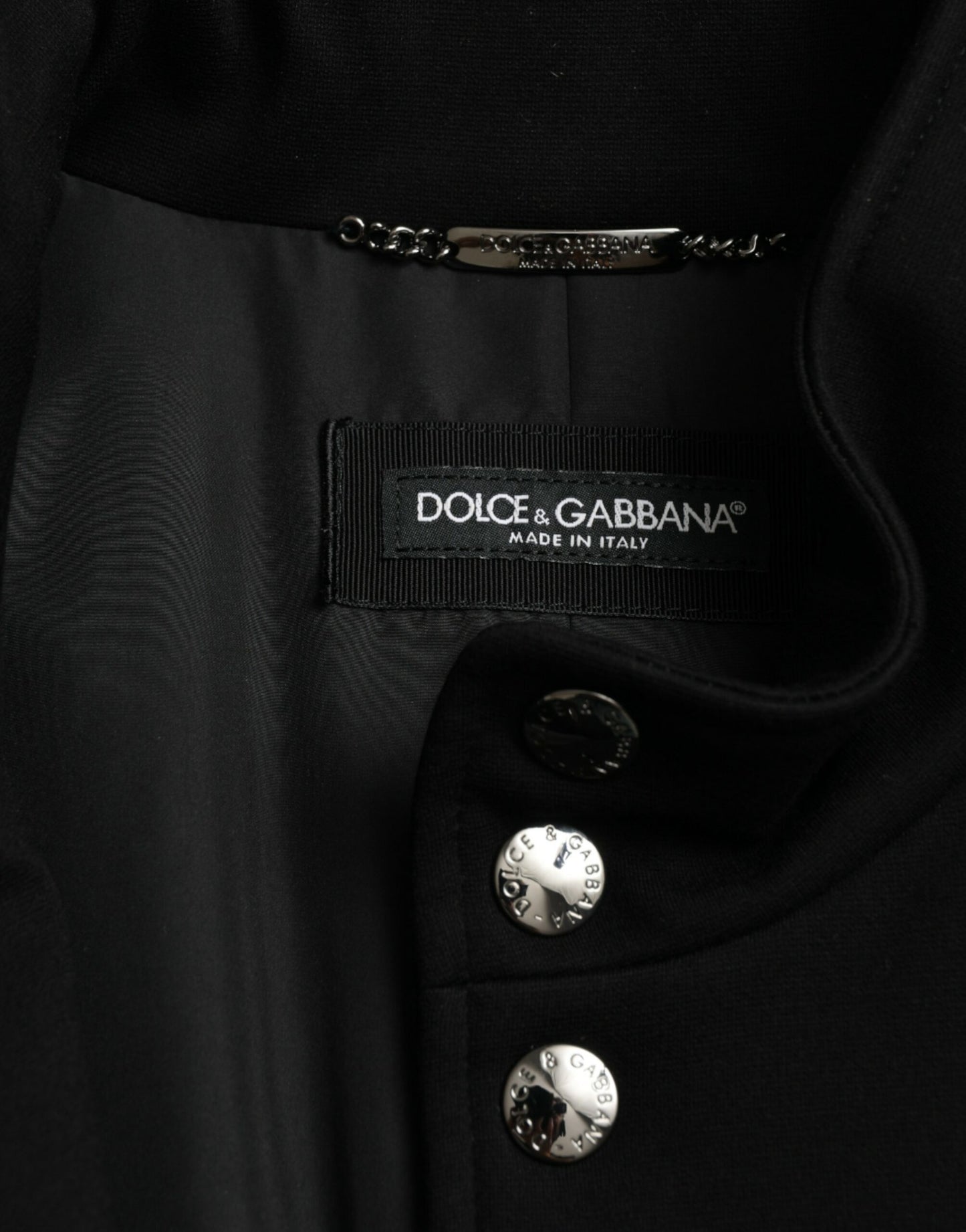 Dolce & Gabbana Elegant Sort Ærmeløs Vestjakke