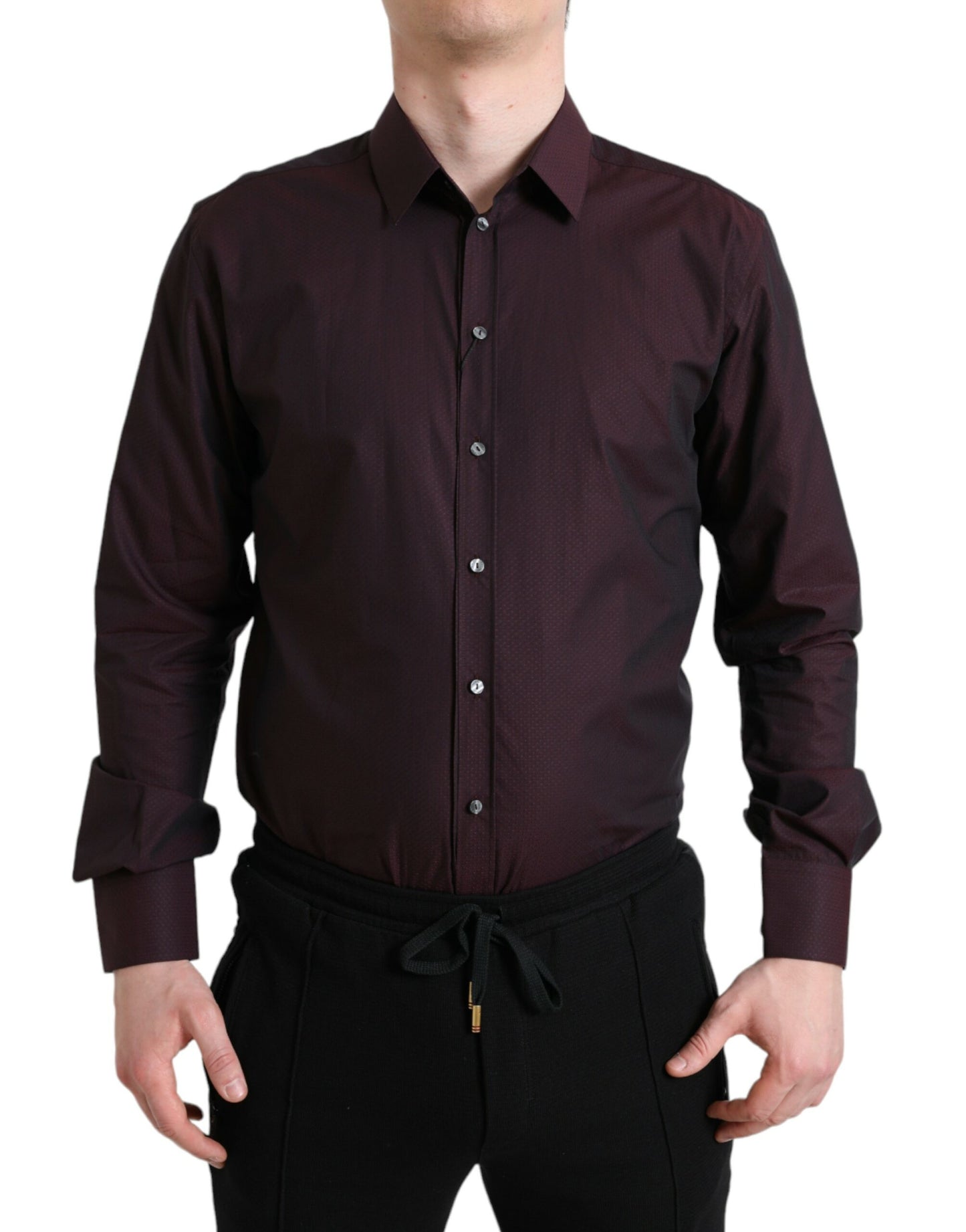 Dolce & Gabbana Elegant Maroon Martini Skjorte