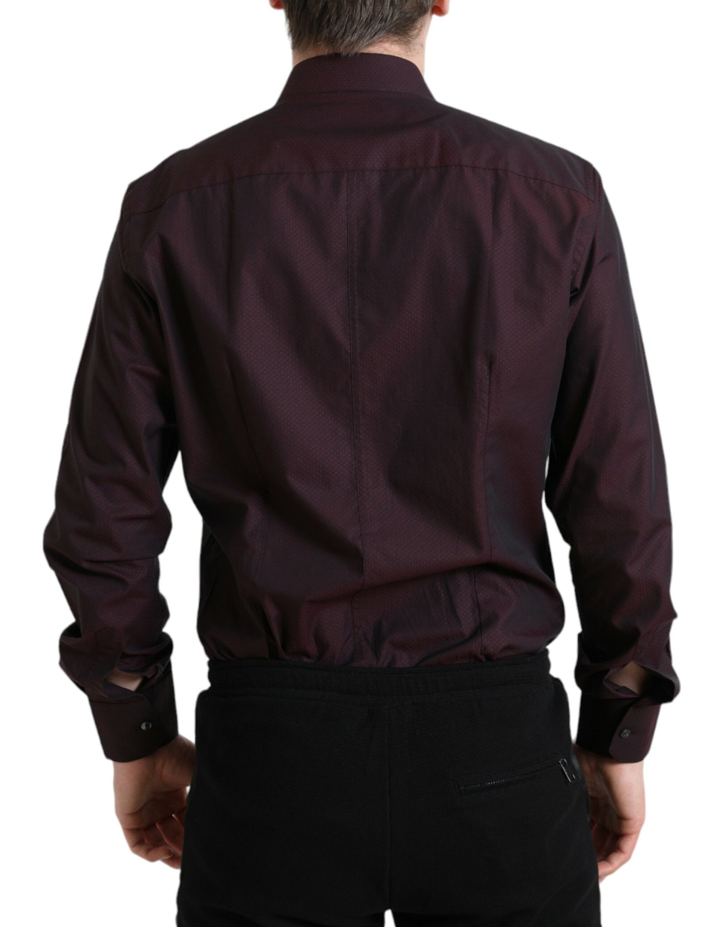 Dolce & Gabbana Elegant Maroon Martini Skjorte