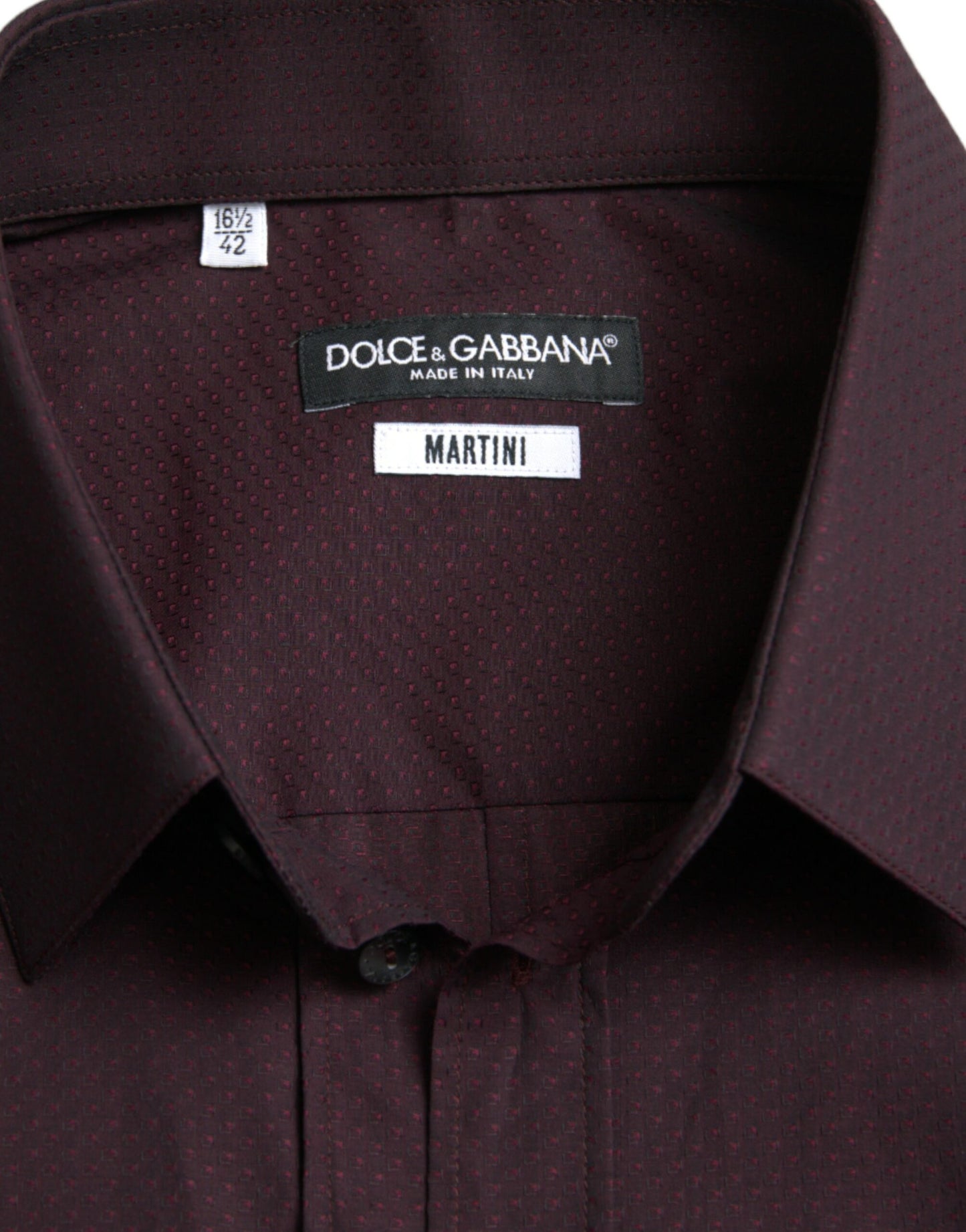 Dolce & Gabbana Elegant Maroon Martini Skjorte