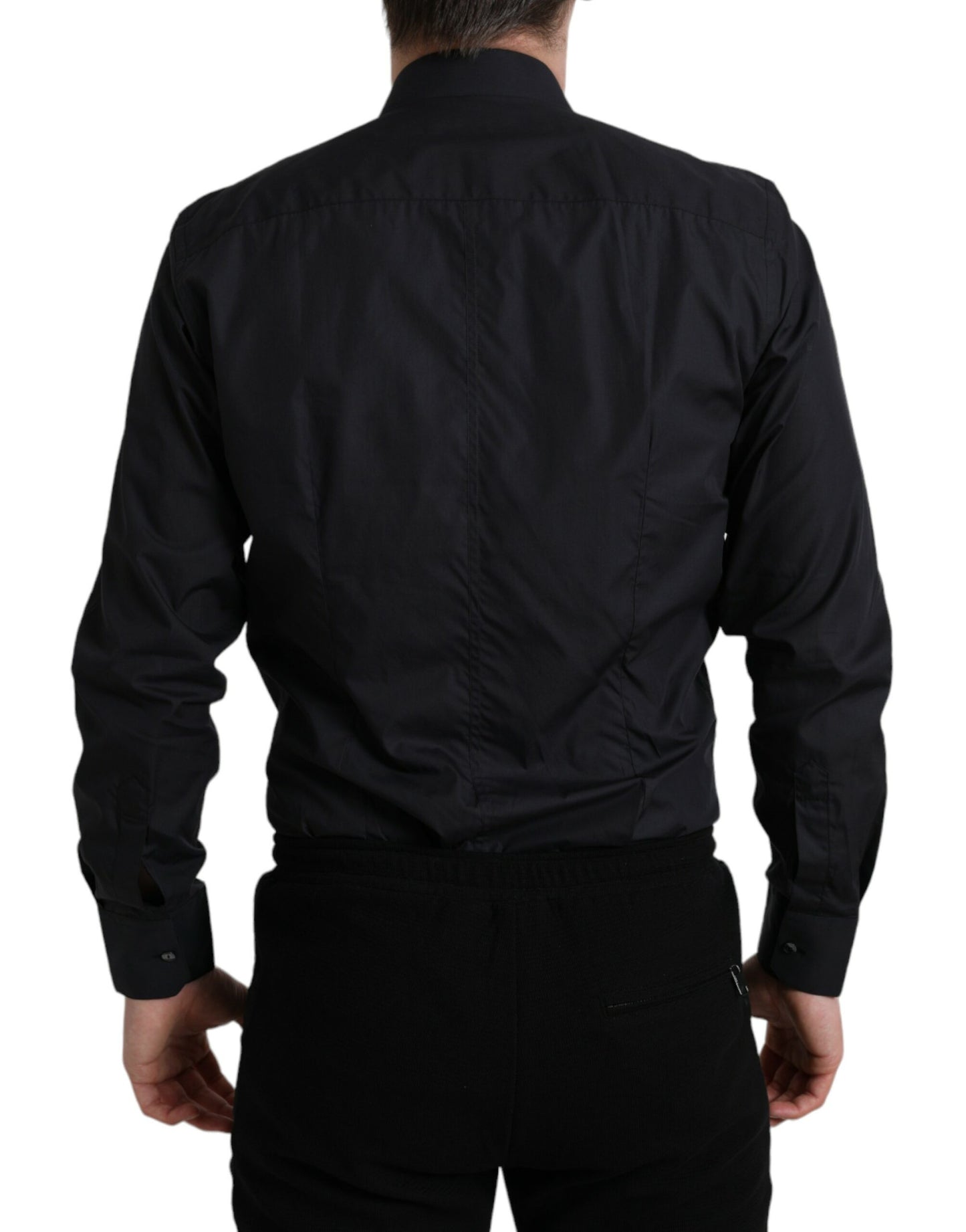 Dolce & Gabbana Elegant Marineblå Slim Fit Skjorte