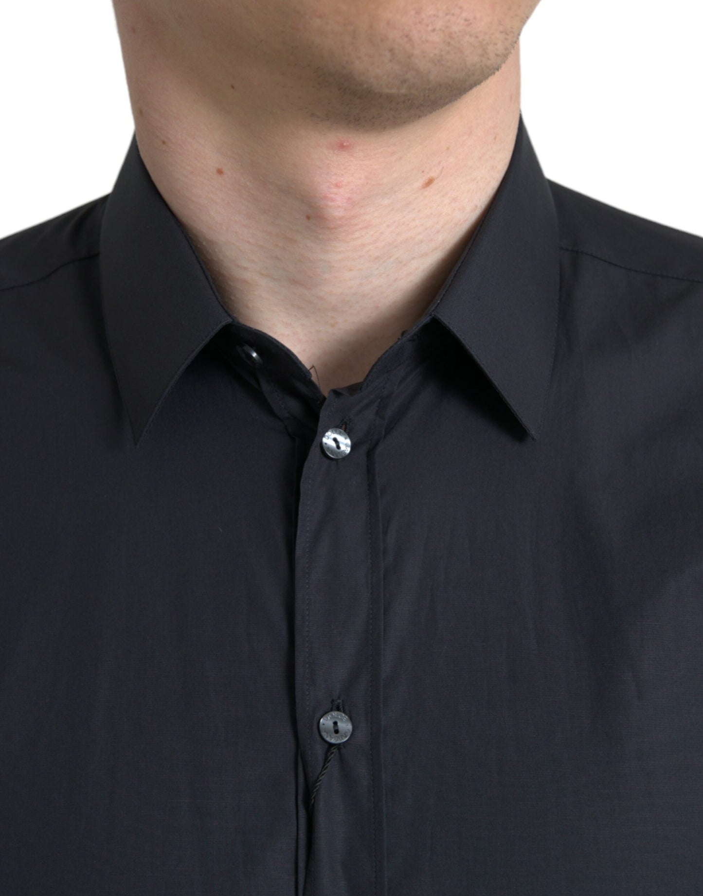 Dolce & Gabbana Elegant Marineblå Slim Fit Skjorte