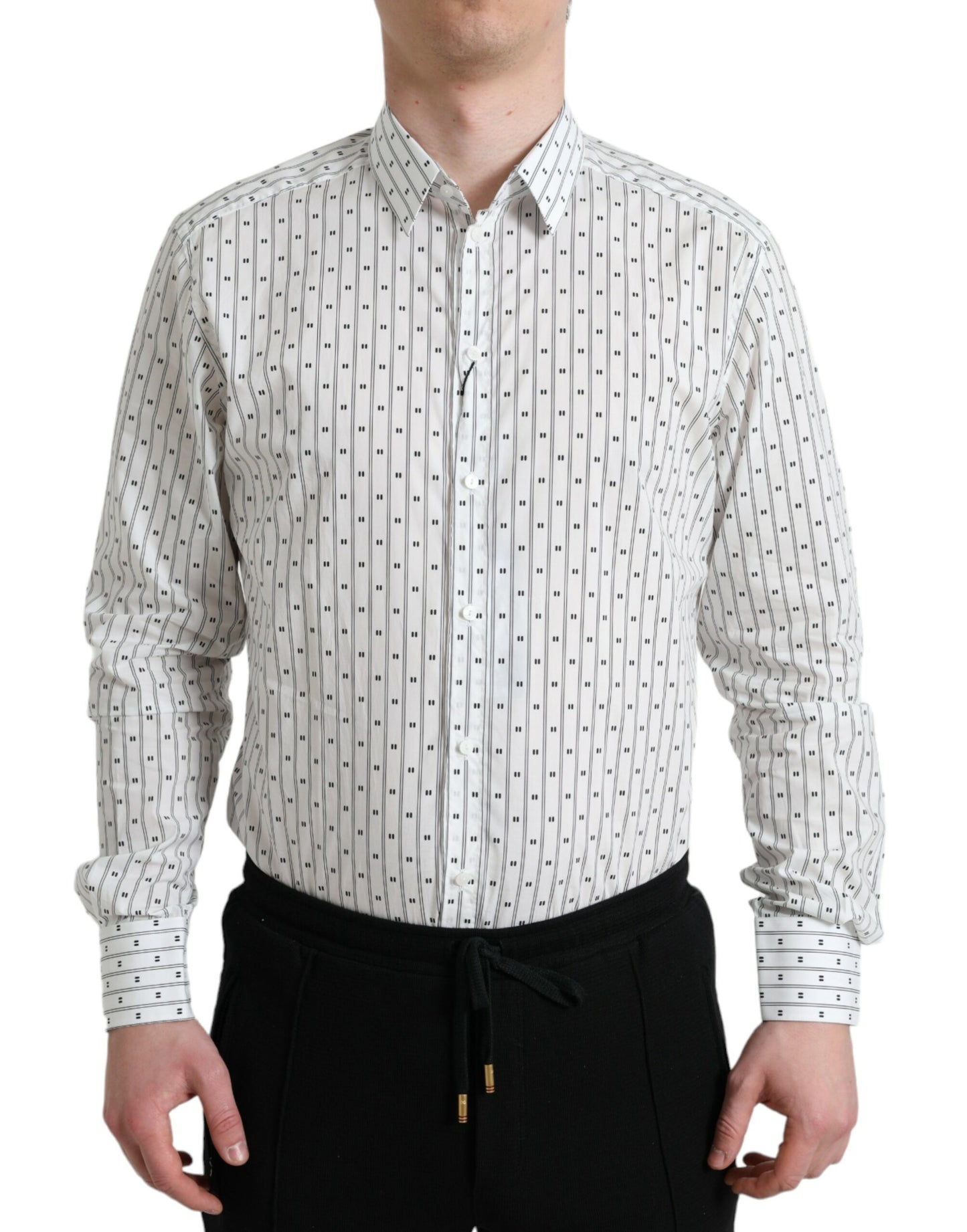 Dolce & Gabbana Elegant Hvid Bomulds Slim Fit Skjorte