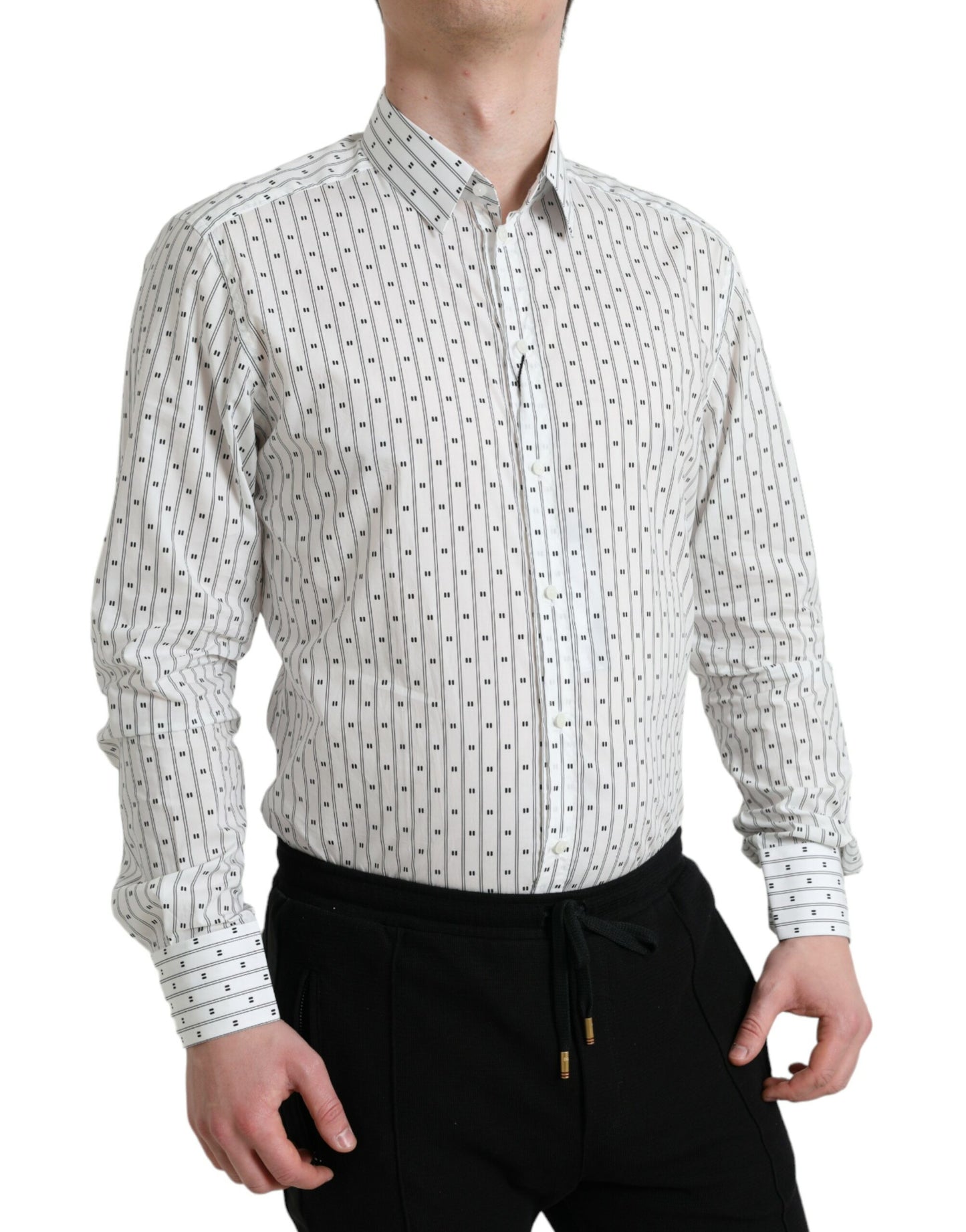 Dolce & Gabbana Elegant Hvid Bomulds Slim Fit Skjorte