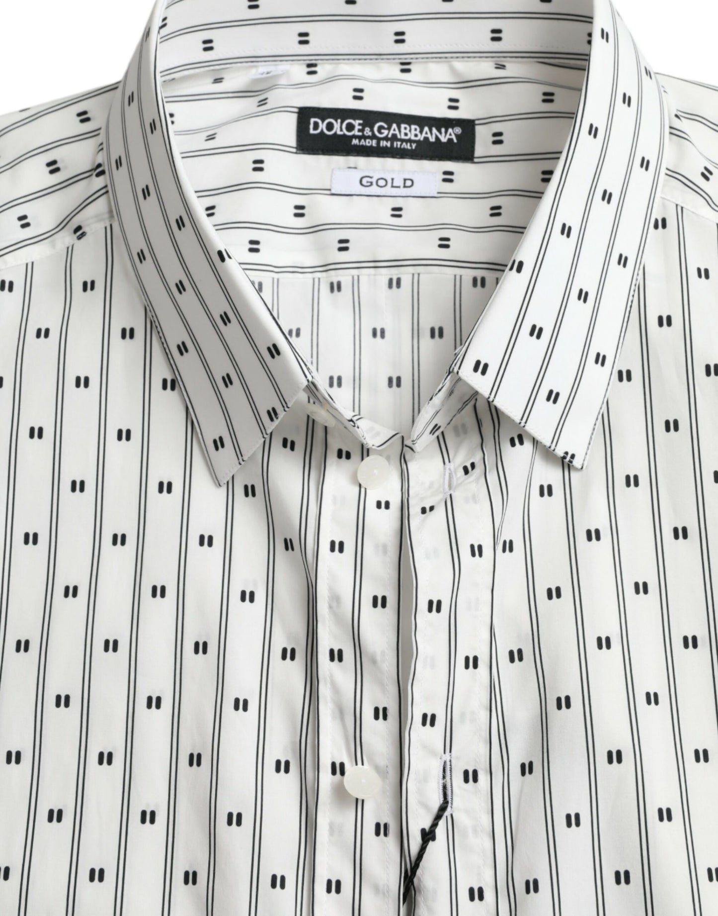 Dolce & Gabbana Elegant Hvid Bomulds Slim Fit Skjorte