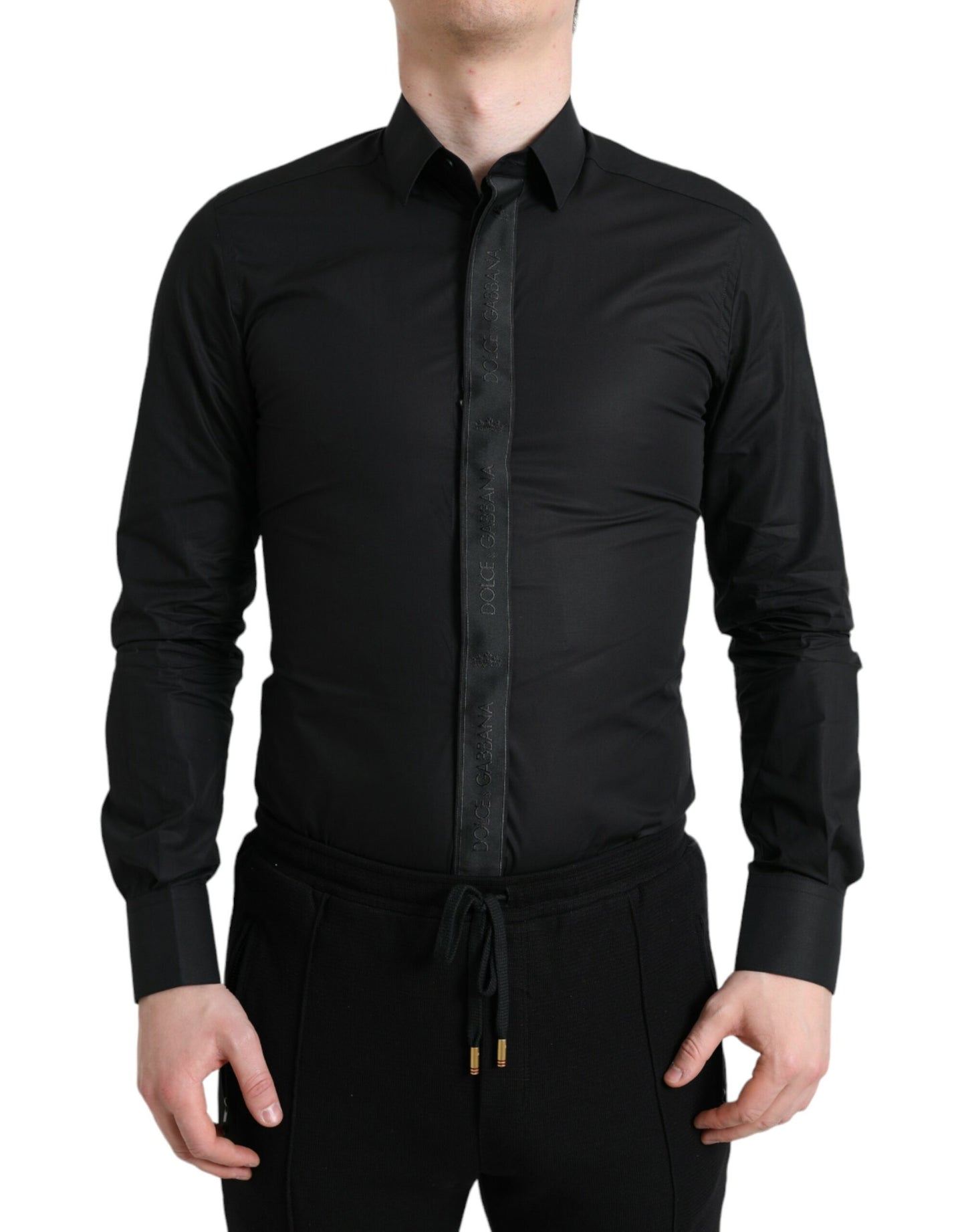 Dolce & Gabbana Elegant Sort Slim Fit Skjorte