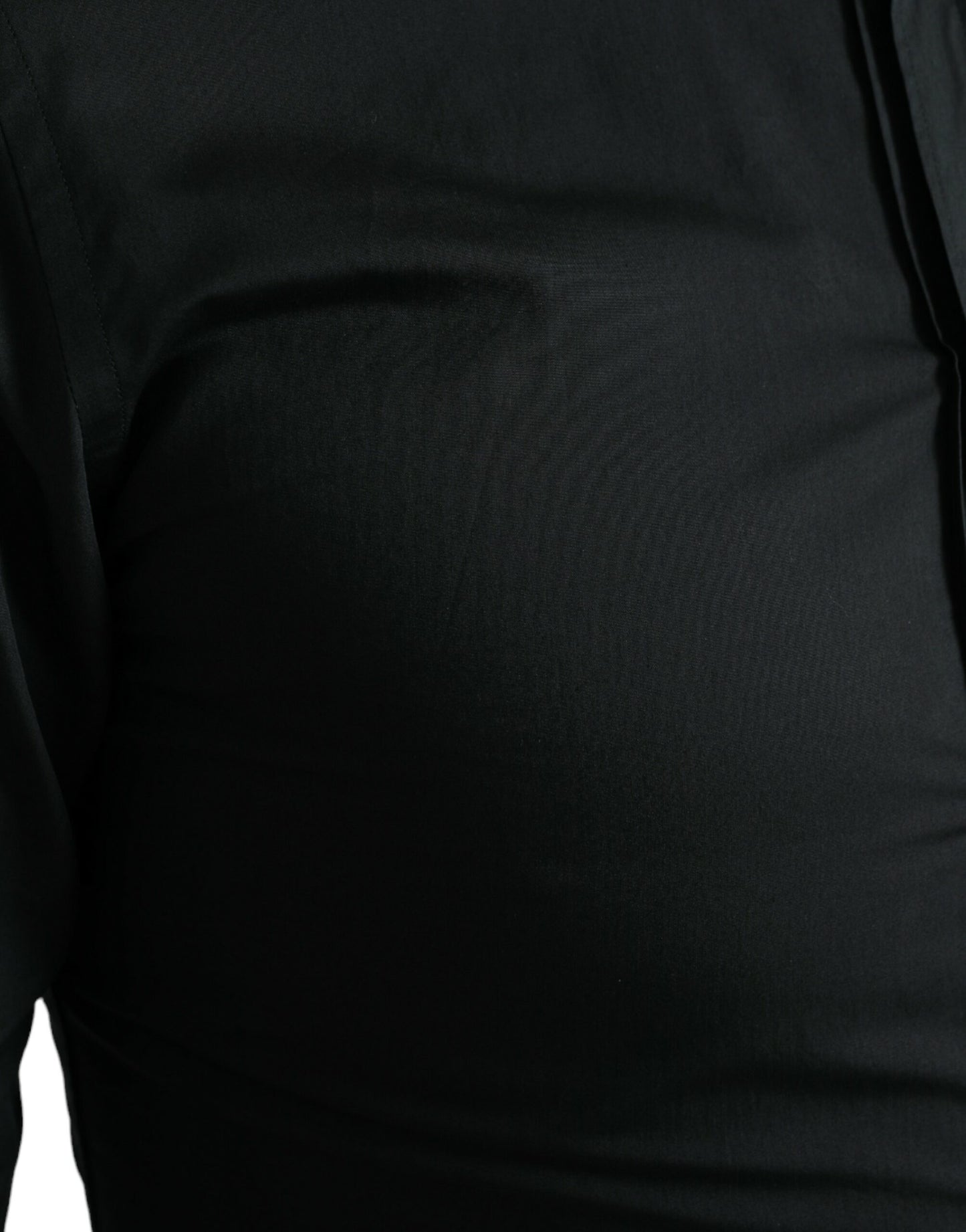 Dolce & Gabbana Elegant Slim Sort Silkeblanding Skjorte