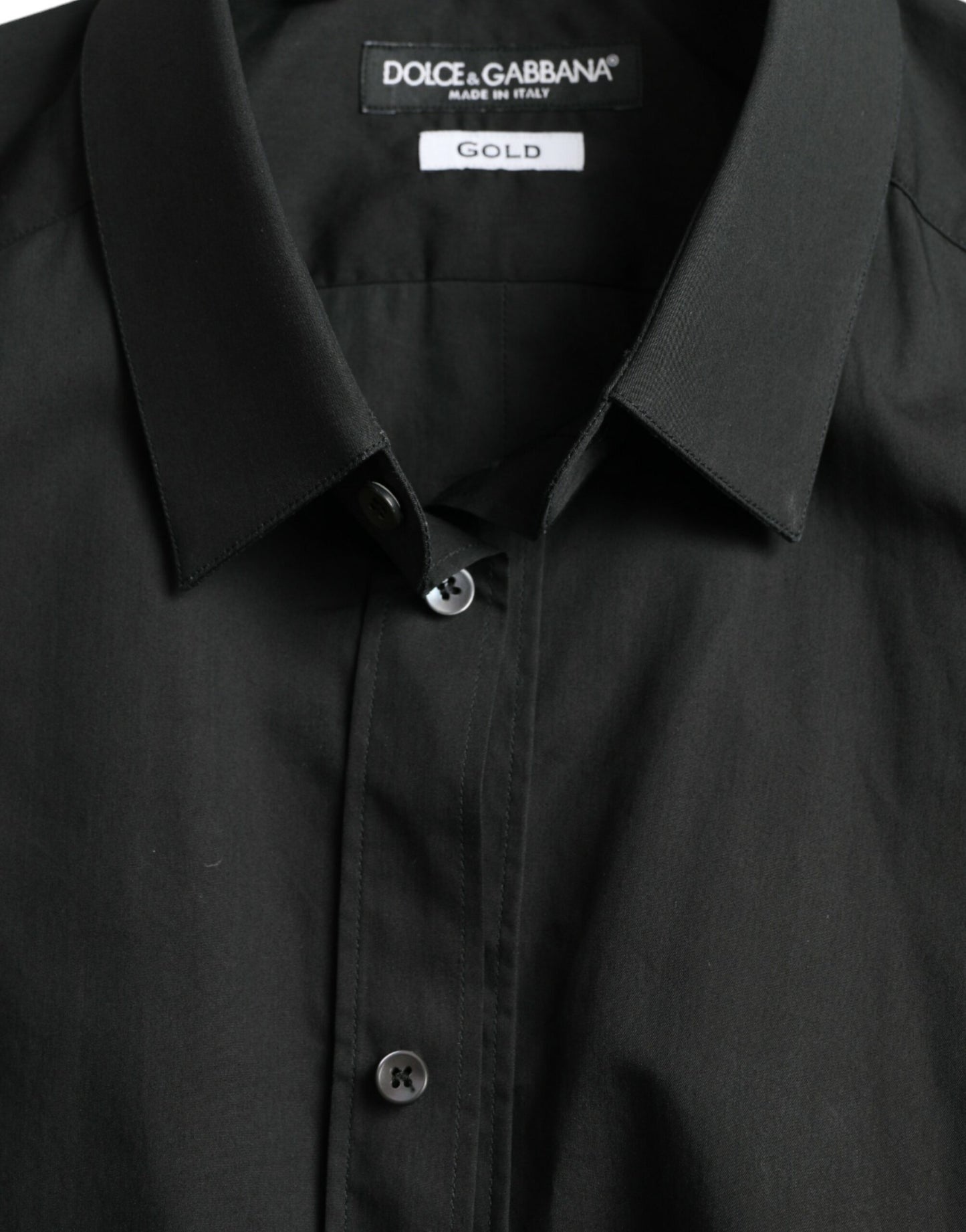 Dolce & Gabbana Elegant Slim Sort Silkeblanding Skjorte