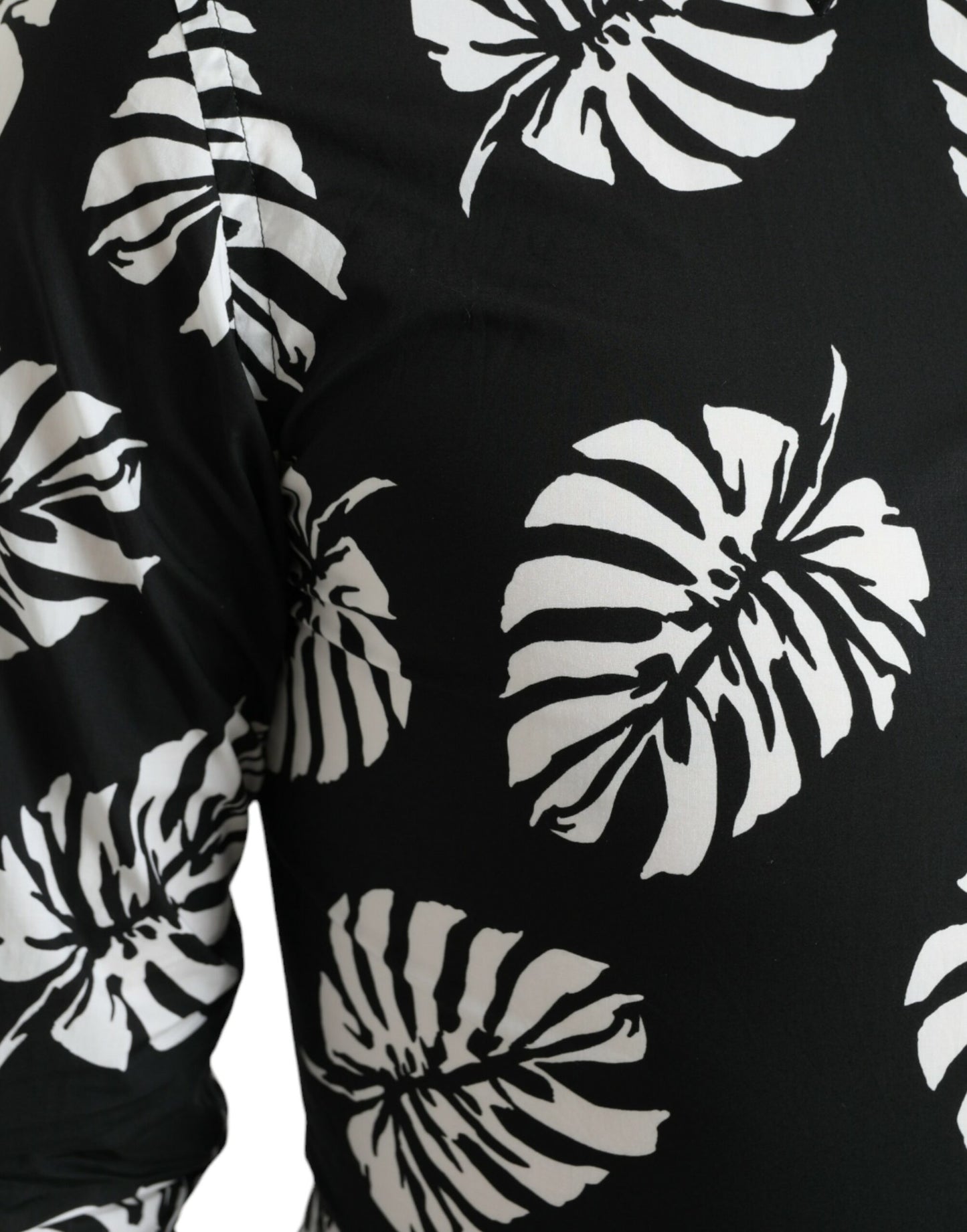 Dolce & Gabbana Elegant Bladprint Slim Fit Skjorte