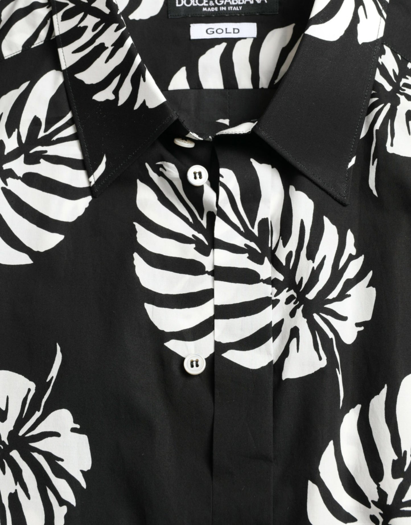 Dolce & Gabbana Elegant Bladprint Slim Fit Skjorte