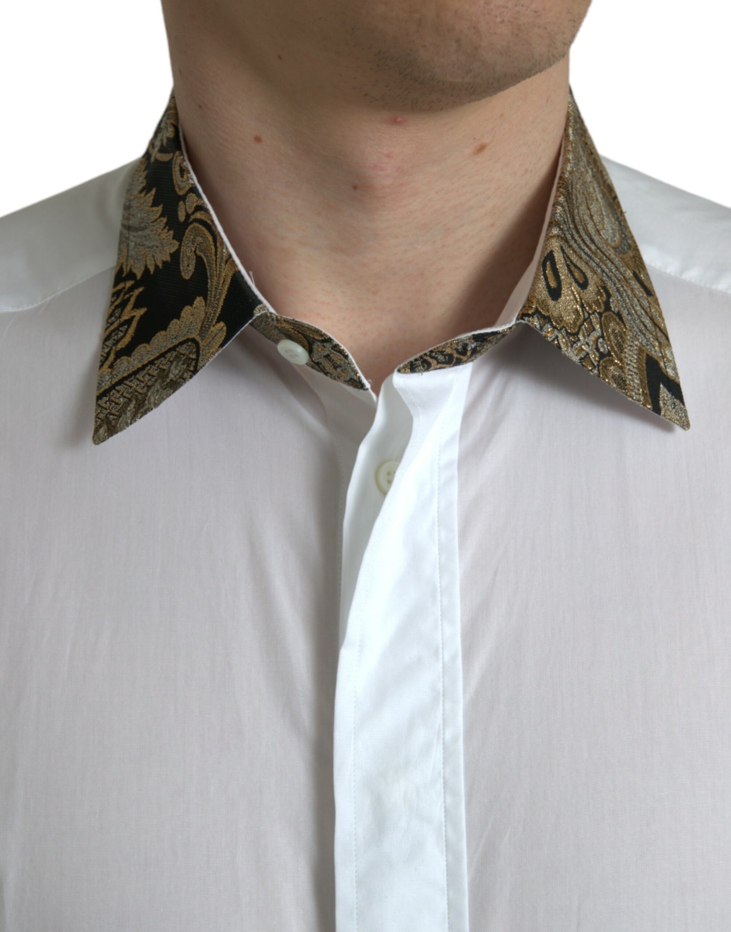 Dolce & Gabbana Elegant Guld Detalje Skjorte
