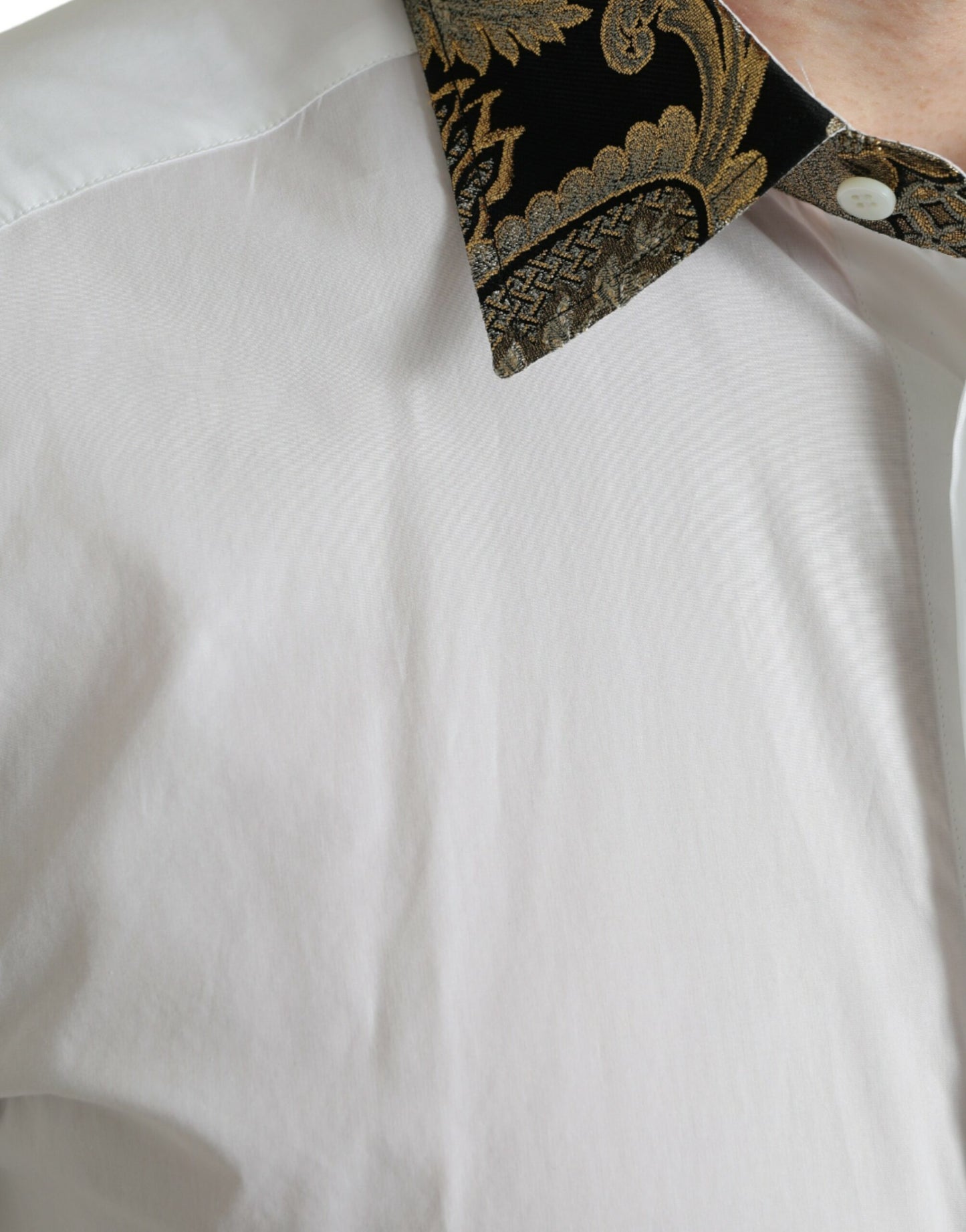 Dolce & Gabbana Elegant Guld Detalje Skjorte