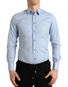 Dolce & Gabbana Elegant Slim Fit Himmelblå Skjorte