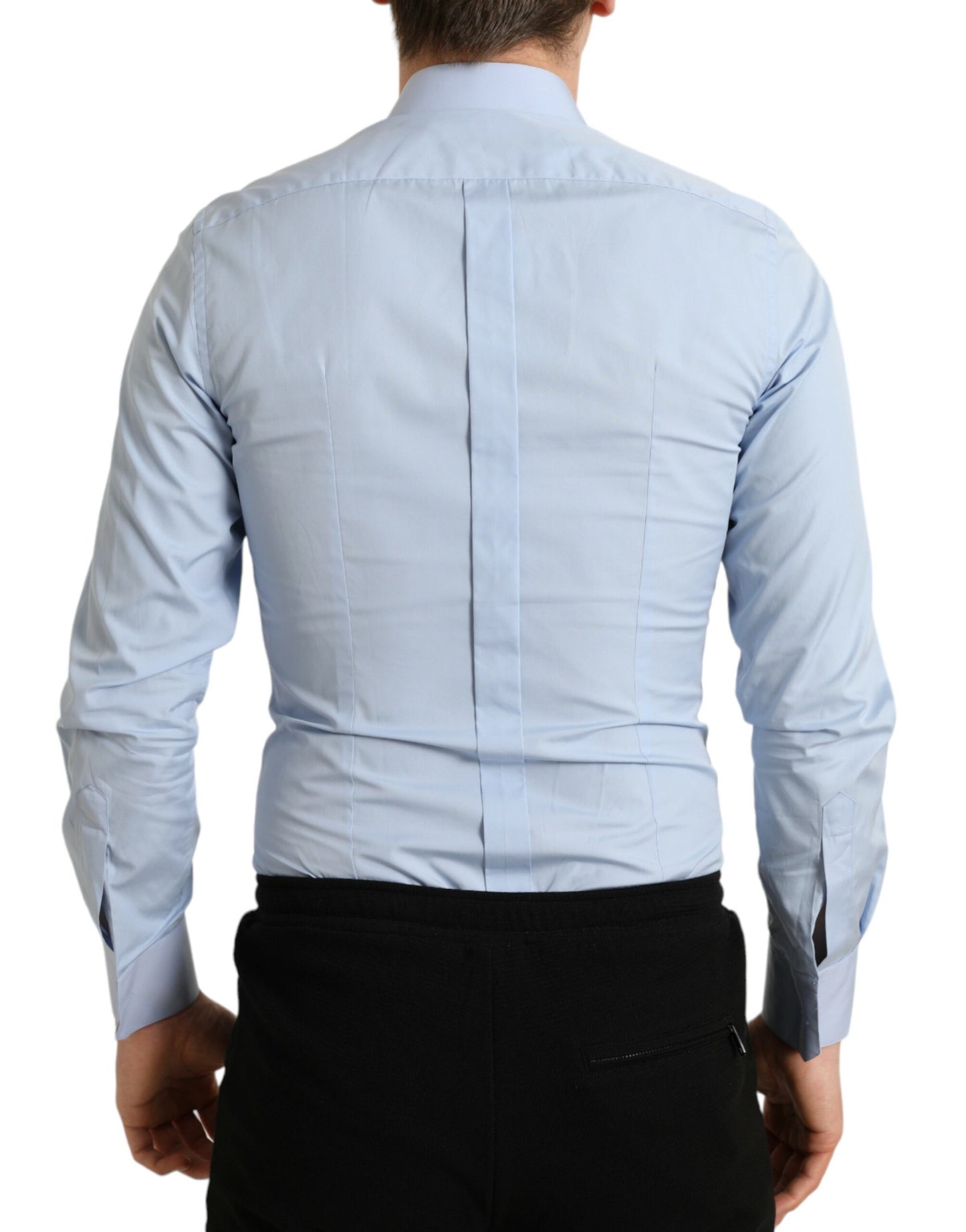 Dolce & Gabbana Elegant Slim Fit Himmelblå Skjorte