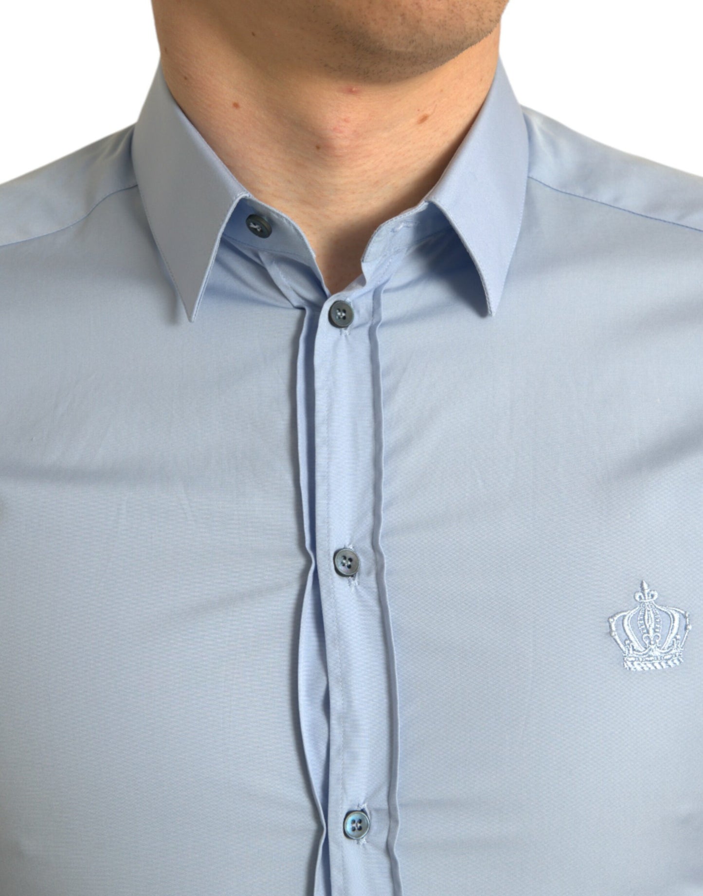 Dolce & Gabbana Elegant Slim Fit Himmelblå Skjorte