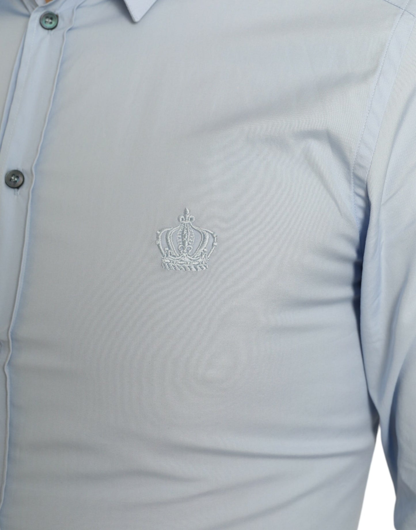 Dolce & Gabbana Elegant Slim Fit Himmelblå Skjorte