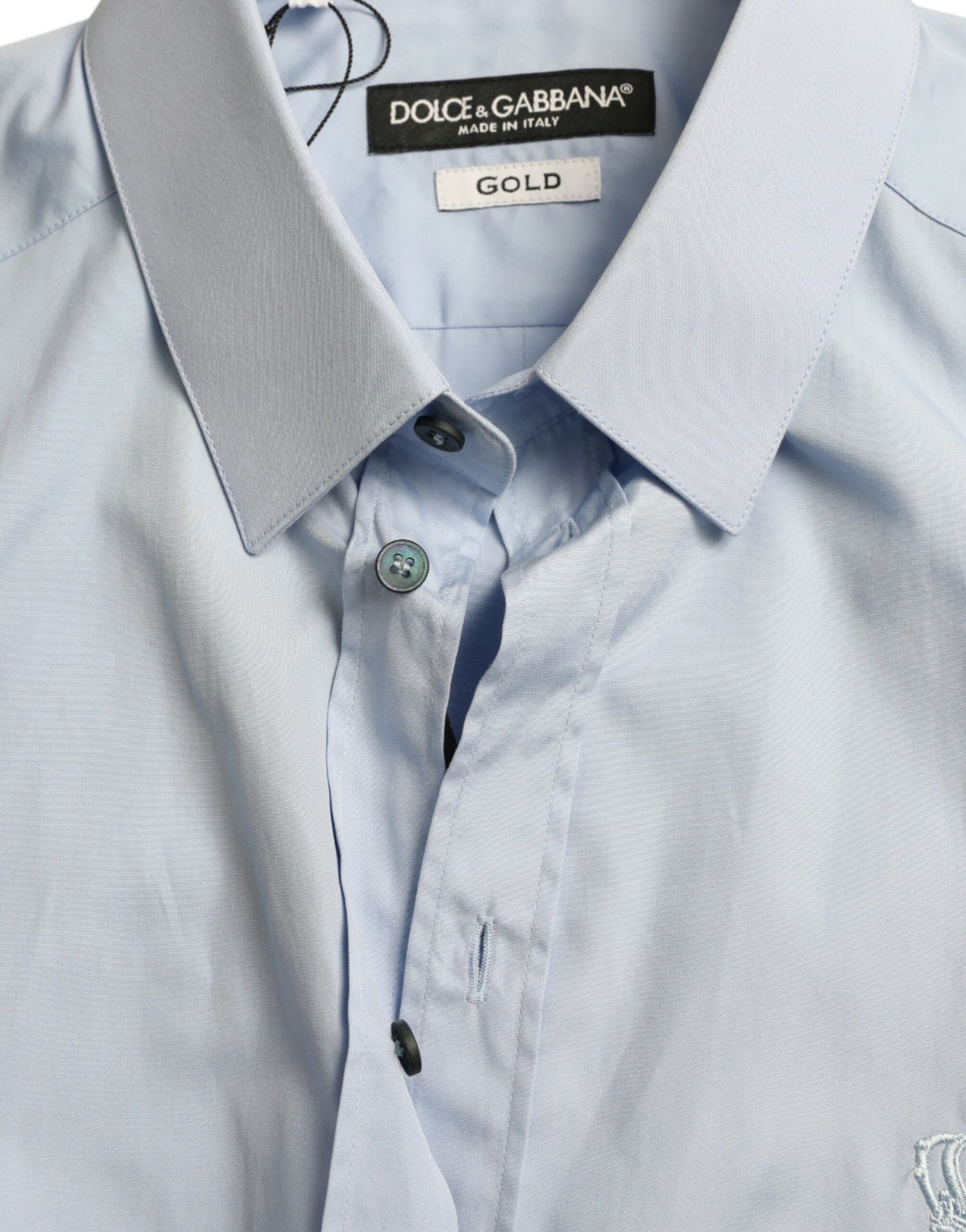 Dolce & Gabbana Elegant Slim Fit Himmelblå Skjorte