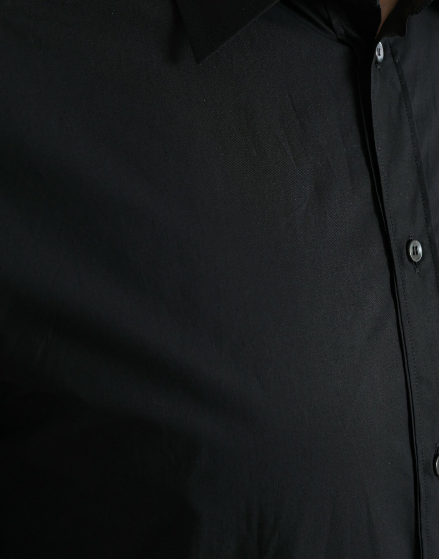 Dolce & Gabbana Sleek Sort Slim Fit Italiensk Skjorte