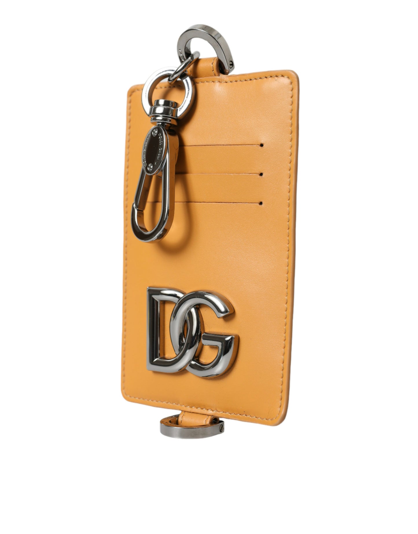Dolce & Gabbana Elegant Orange Kortholder i Kalveskind