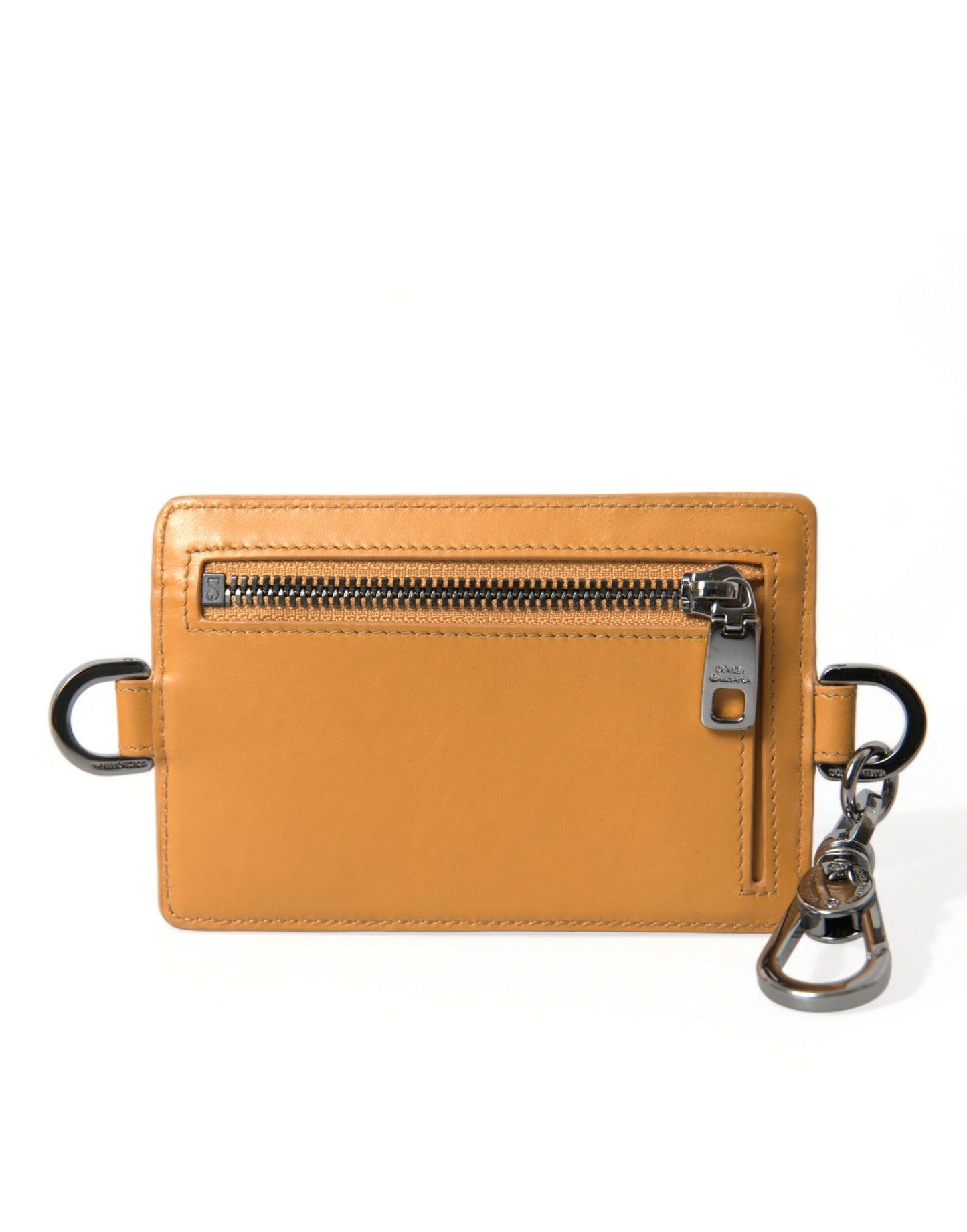 Dolce & Gabbana Elegant Orange Kortholder i Kalveskind