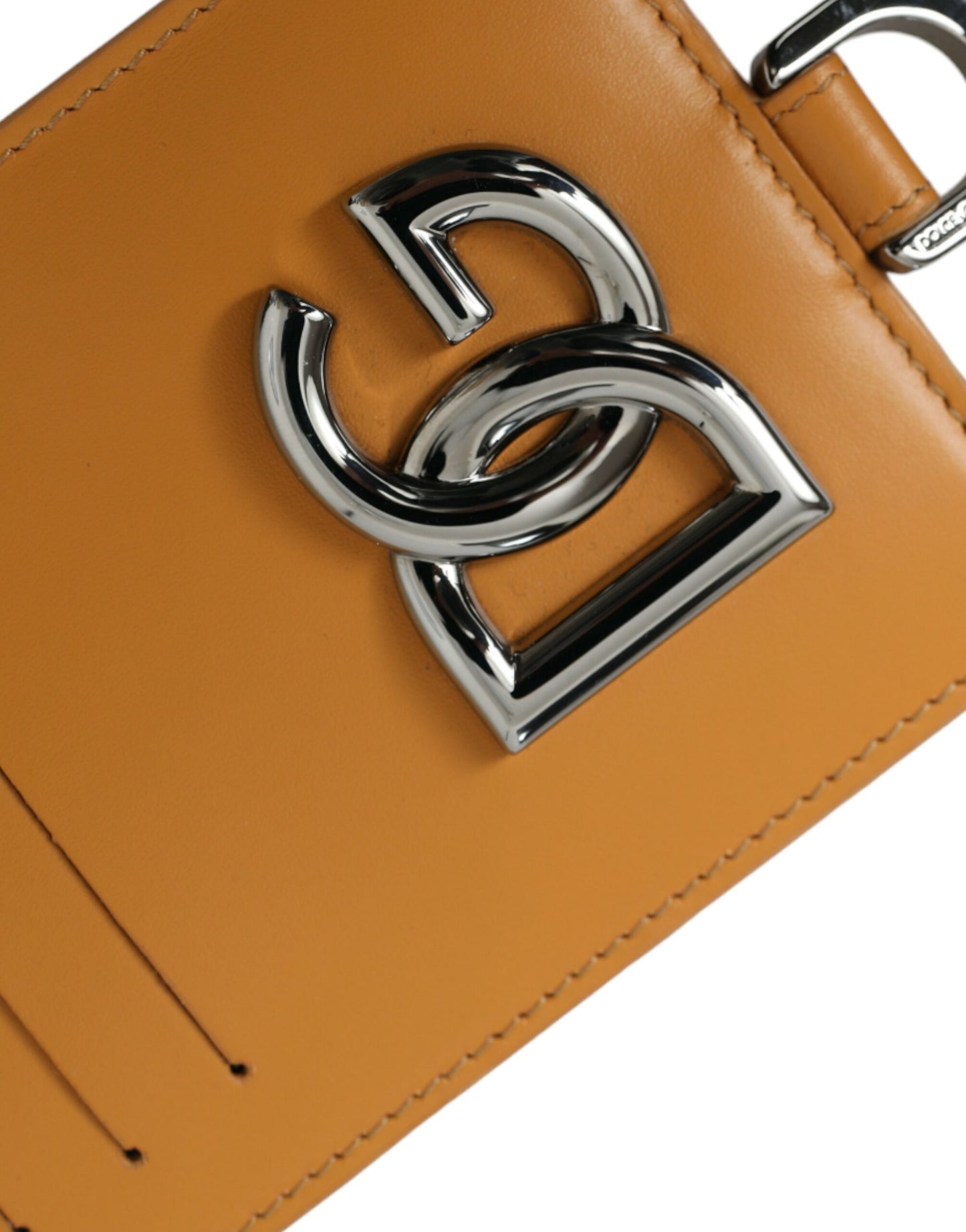 Dolce & Gabbana Elegant Orange Kortholder i Kalveskind