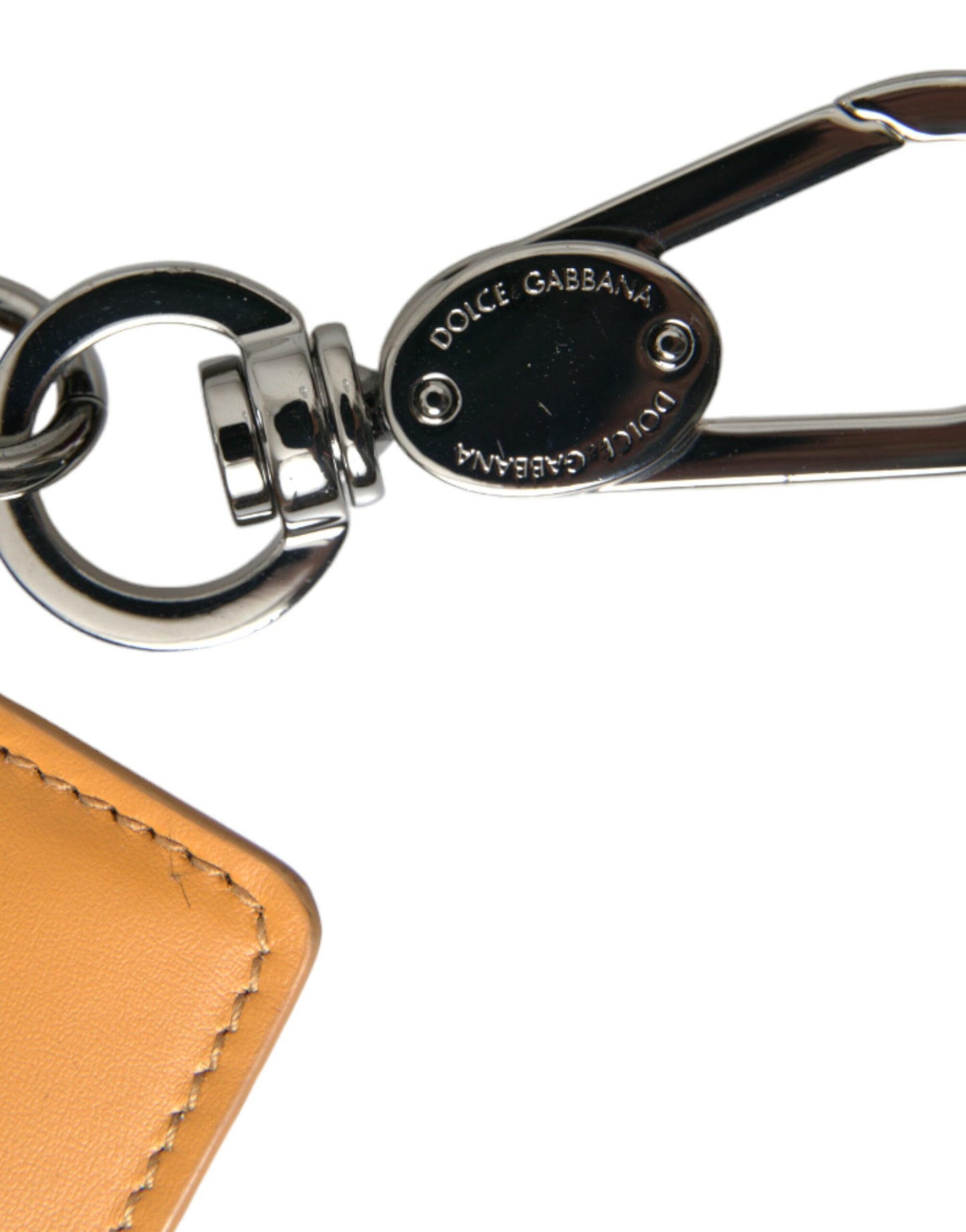 Dolce & Gabbana Elegant Orange Kortholder i Kalveskind