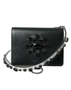 Dolce & Gabbana Elegant Krystaludsmykket Læderkortholder