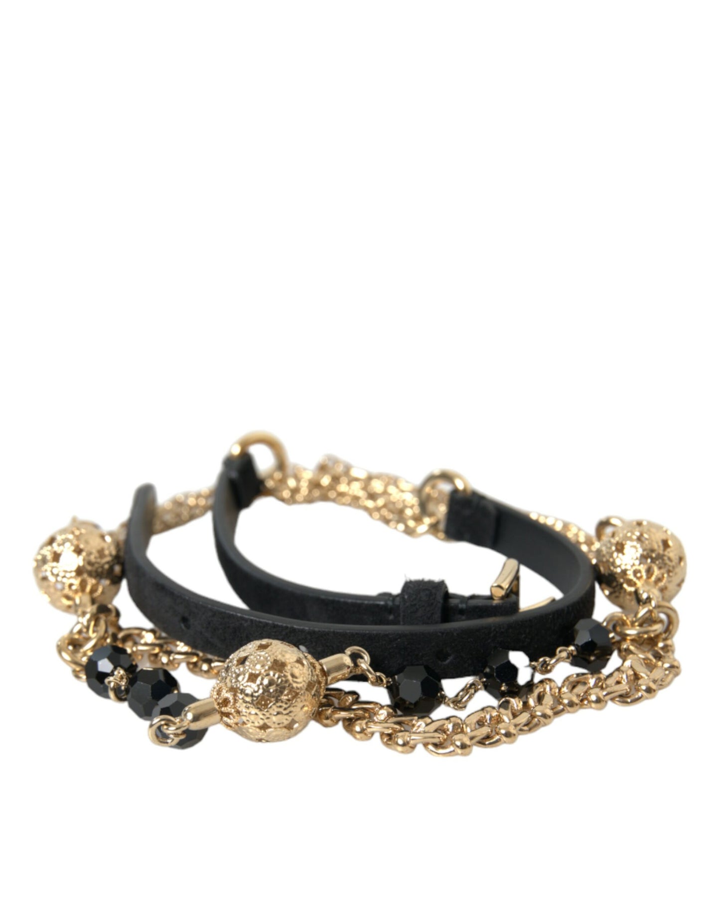 Dolce & Gabbana Elegant Crystal Bounce Læderbælte
