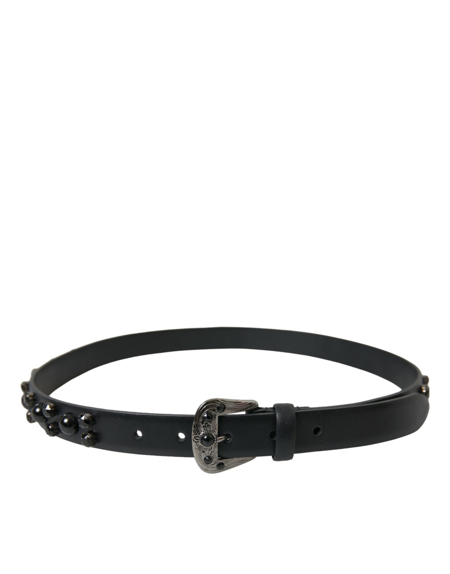 Dolce & Gabbana læderbælte med graveret logo