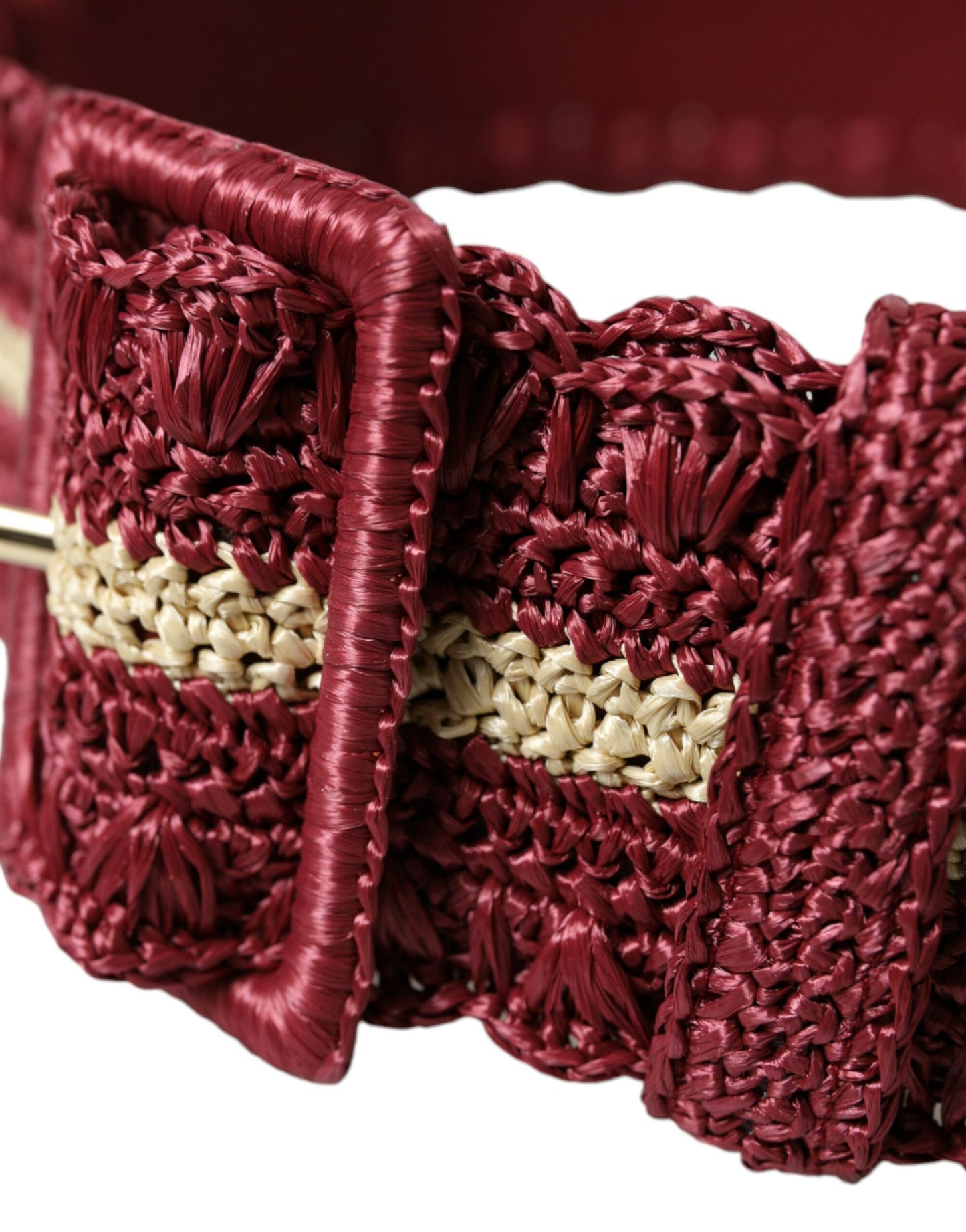 Dolce & Gabbana Maroon Elegance Lærredsbælte