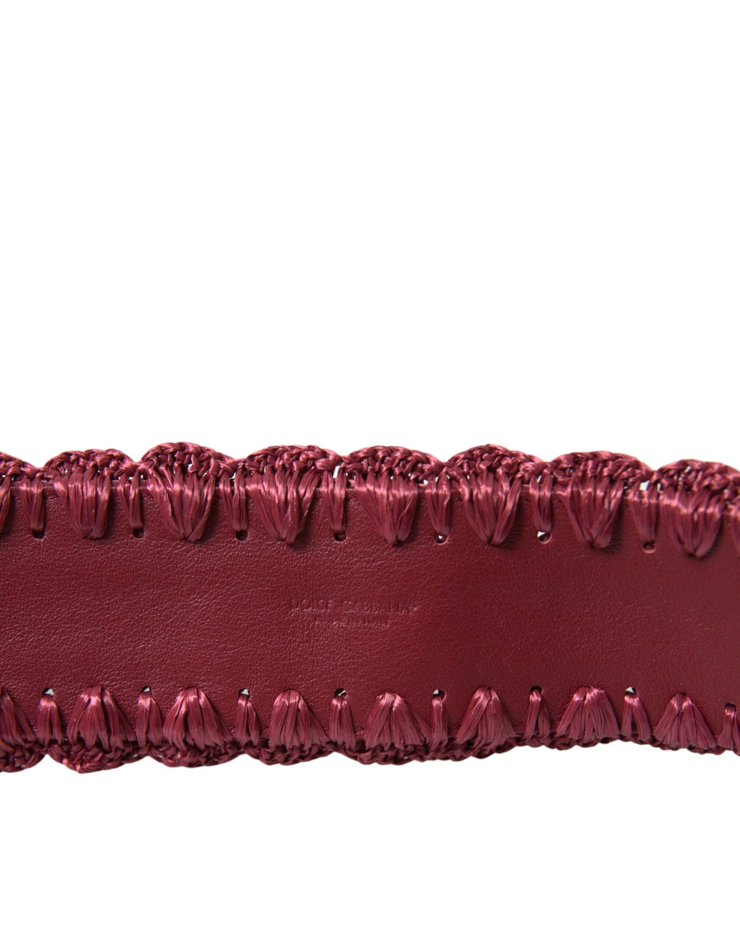 Dolce & Gabbana Maroon Elegance Lærredsbælte