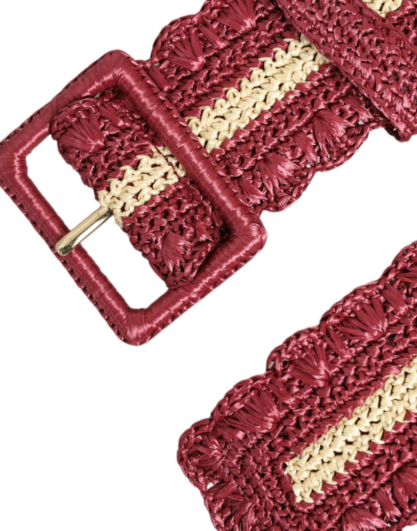 Dolce & Gabbana Maroon Elegance Lærredsbælte